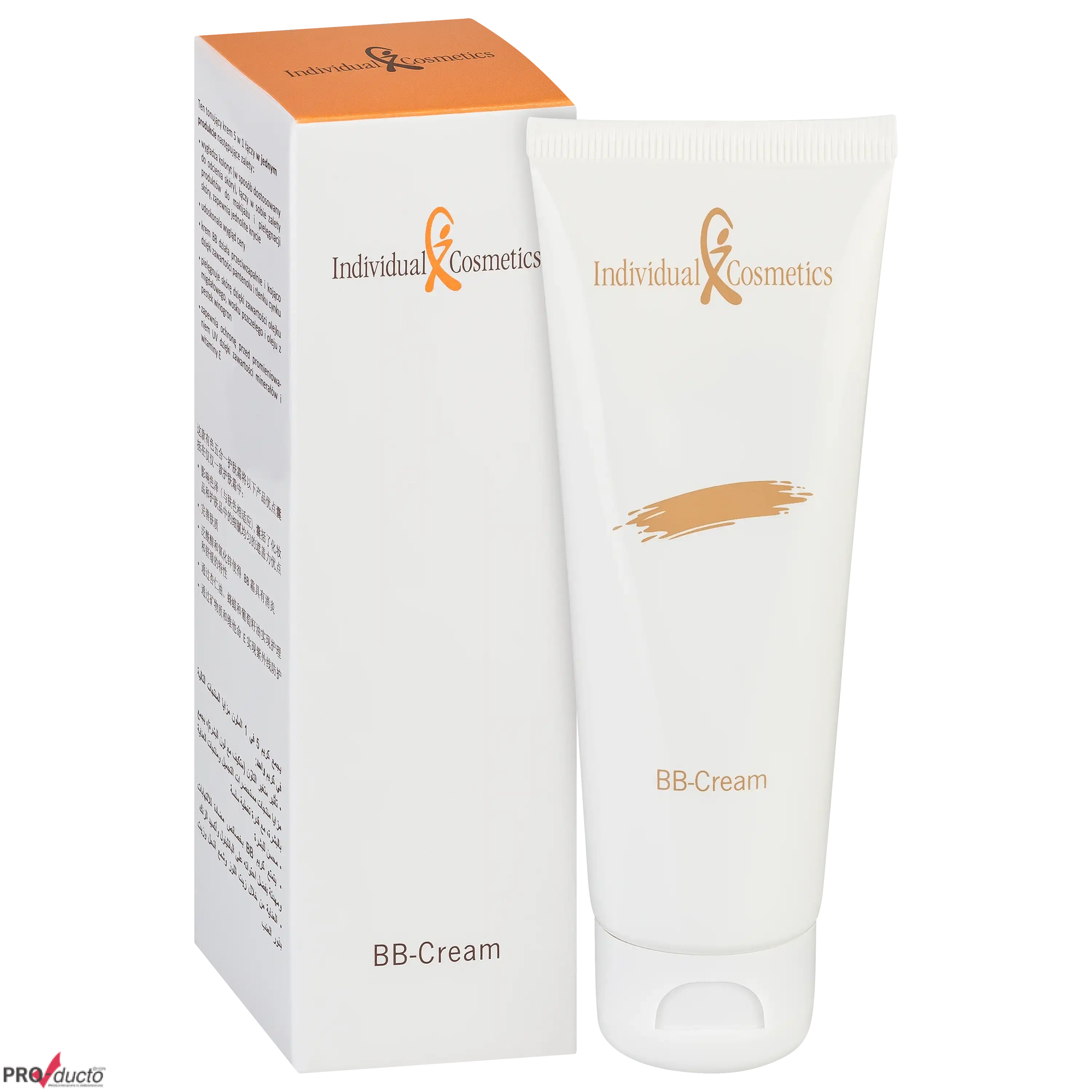 Professionelle Produktfotos von Individual Cosmetics BB-Cream in Tube und Umverpackung durch PRO-ducto GmbH.