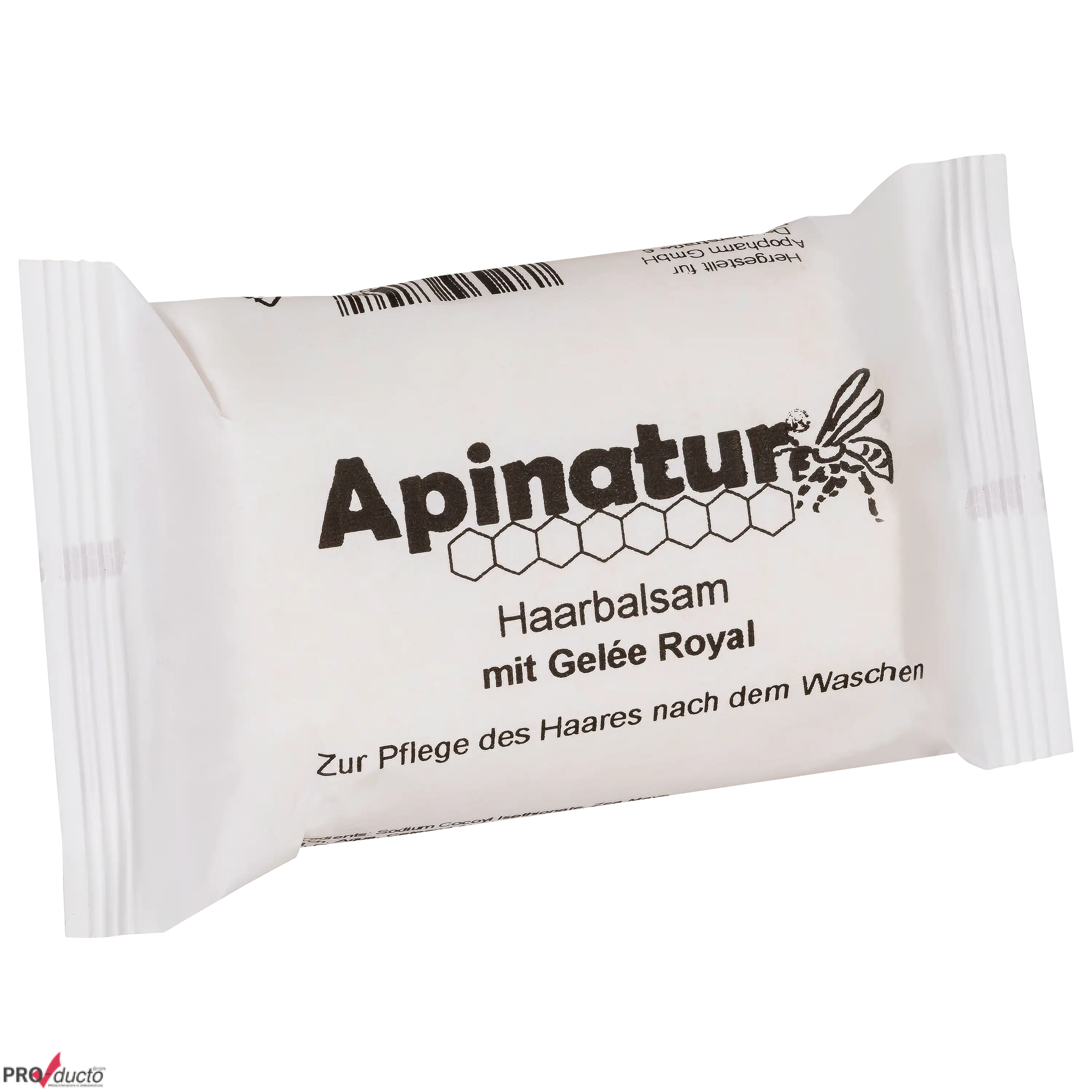 Weiße Verpackung von Apinatur Haarbalsam mit Gelée Royal für professionelle Produktfotos von PRO-ducto GmbH.