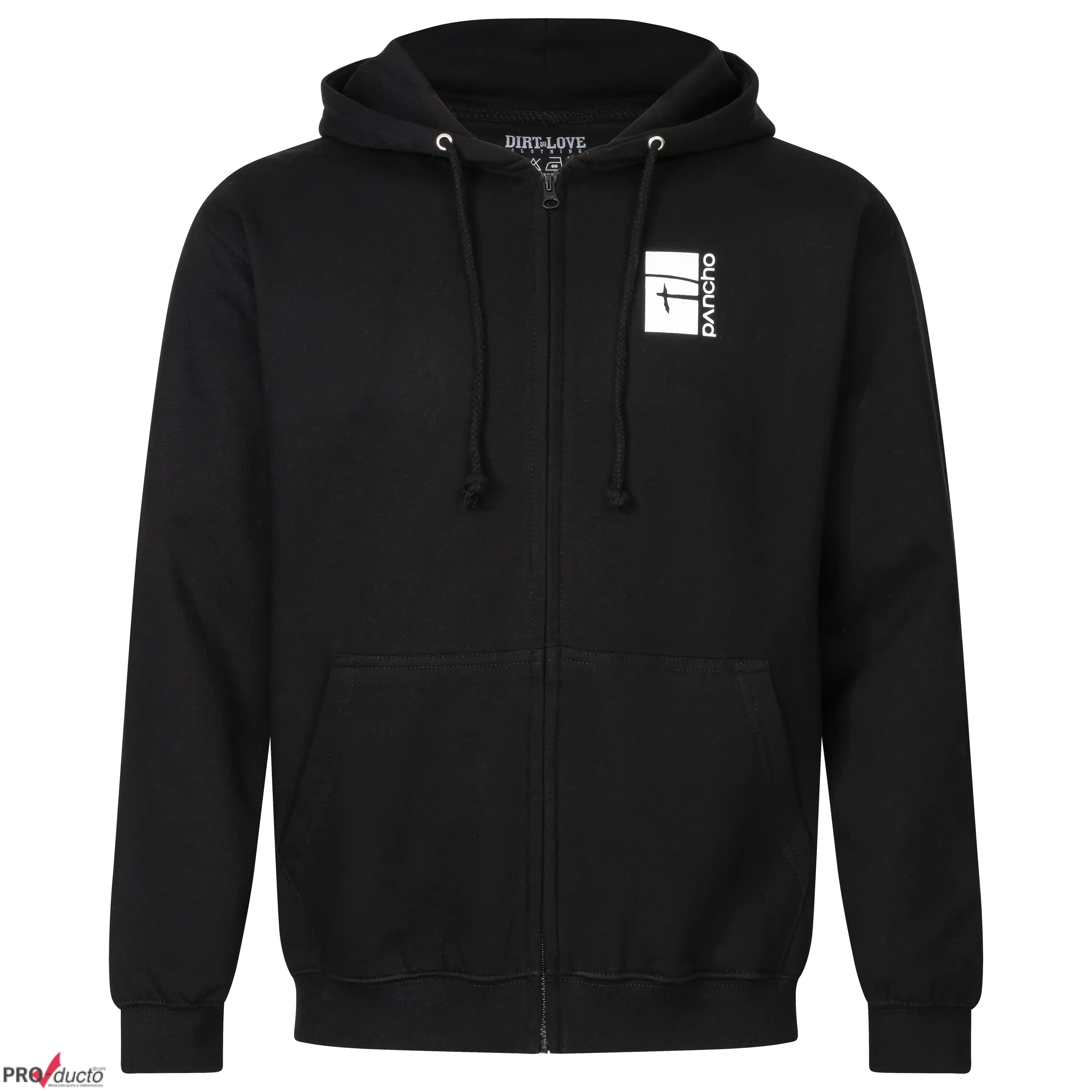 Schwarze Kapuzenjacke als Freisteller für Produktfotografie. Professionelle Hollowman Fotografie für mehr Sichtbarkeit beim Produktbilder erstellen. PRO-ducto GmbH