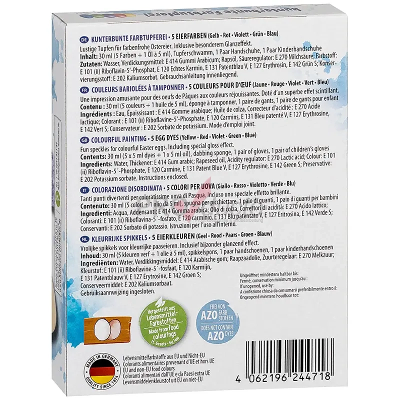 Produktfoto Ostereiermalfarben Verpackungsaufdruck hinten