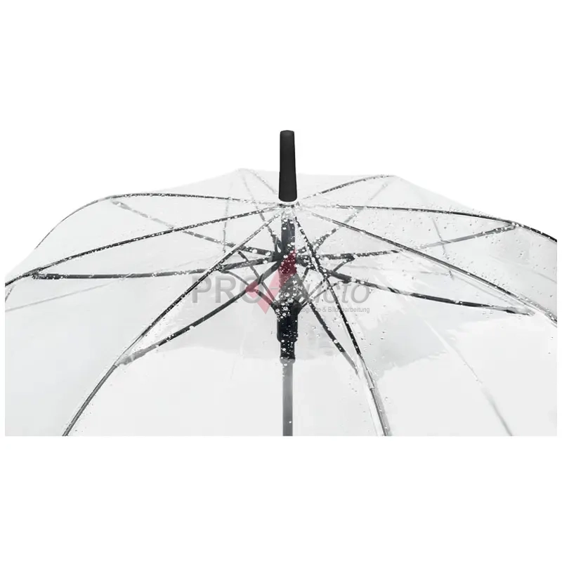 Produktfoto Regenschirm transparent mit Wassertropfen