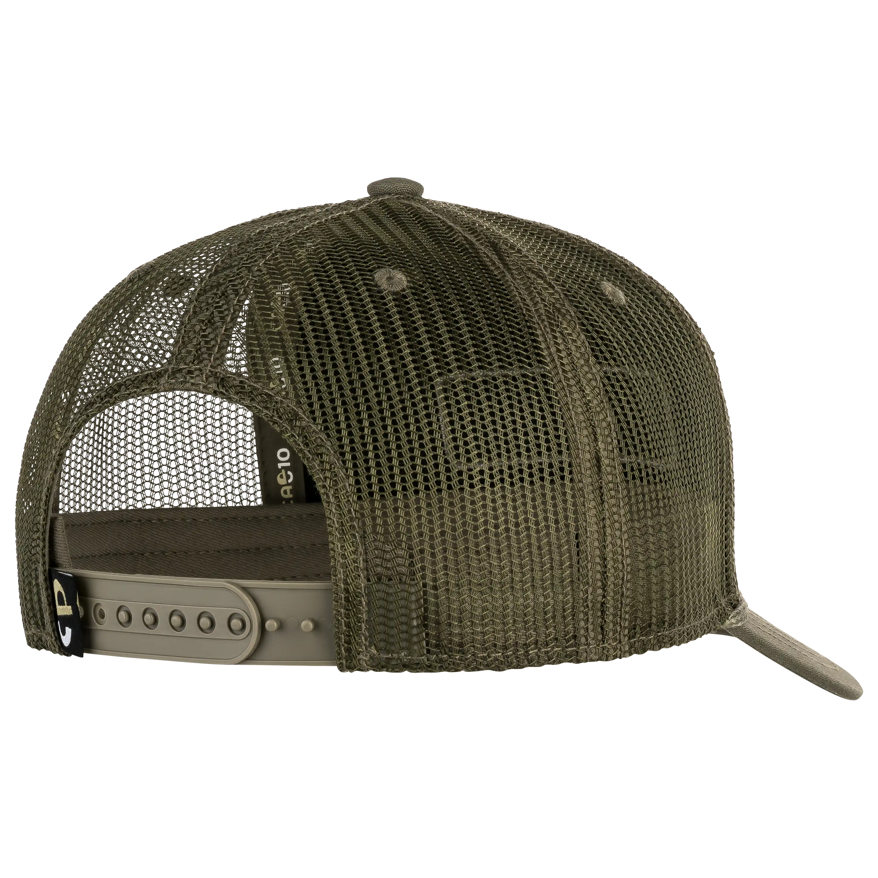 Professionelle Produktfotografie einer olivgrünen Trucker-Cap von PRO-ducto GmbH. Hochwertige Textilfotografie für Bekleidung und Accessoires.
