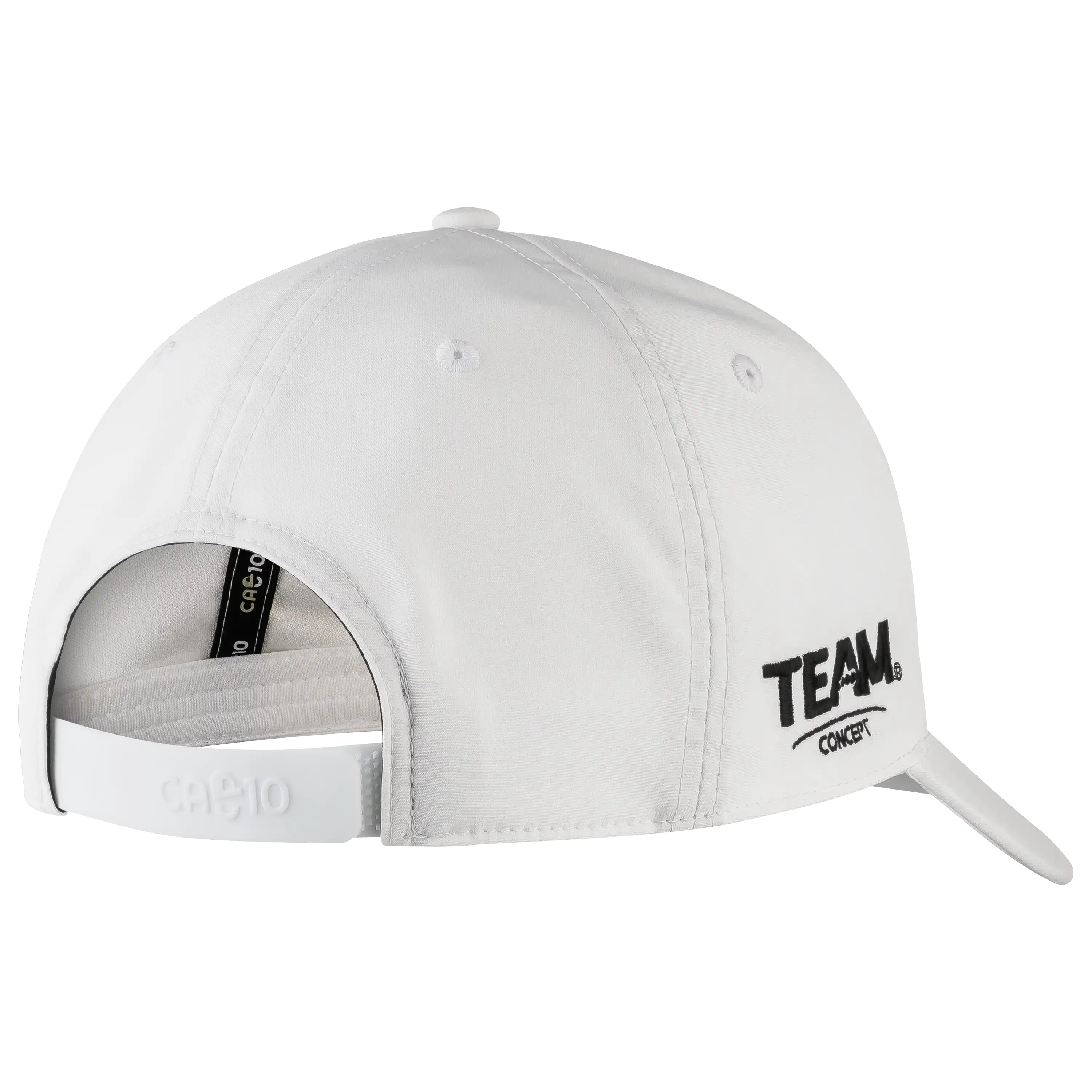 Weiße Baseballkappe von PRO-ducto GmbH: Professionelle Produktfotografie für Textilfotografie, ideal um hochwertige Bekleidung fotografieren zu lassen.