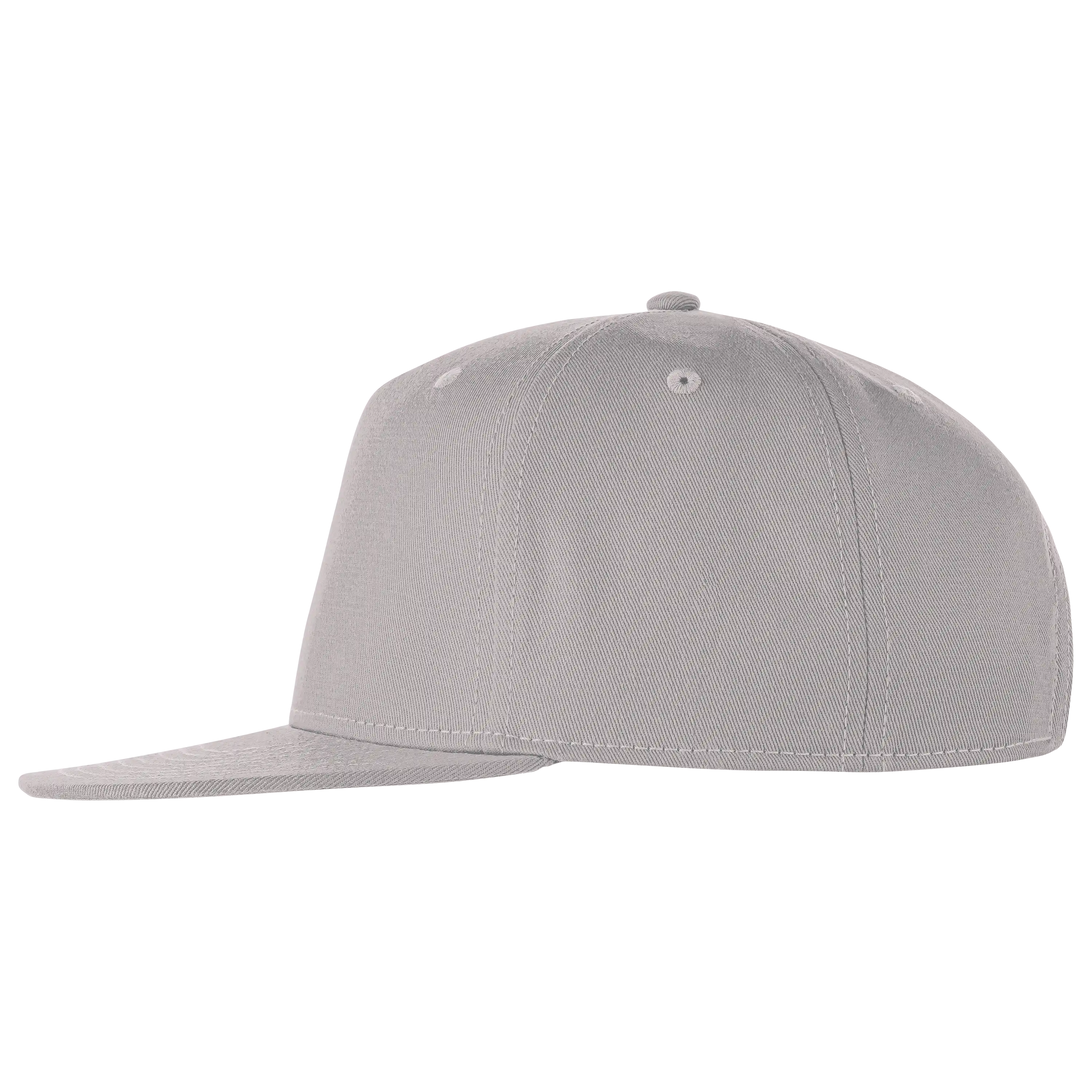 Graue Snapback-Cap in professioneller Produktfotografie von PRO-ducto GmbH. Lassen Sie bei uns hochwertige Produktbilder für Ihre Textilfotografie erstellen.