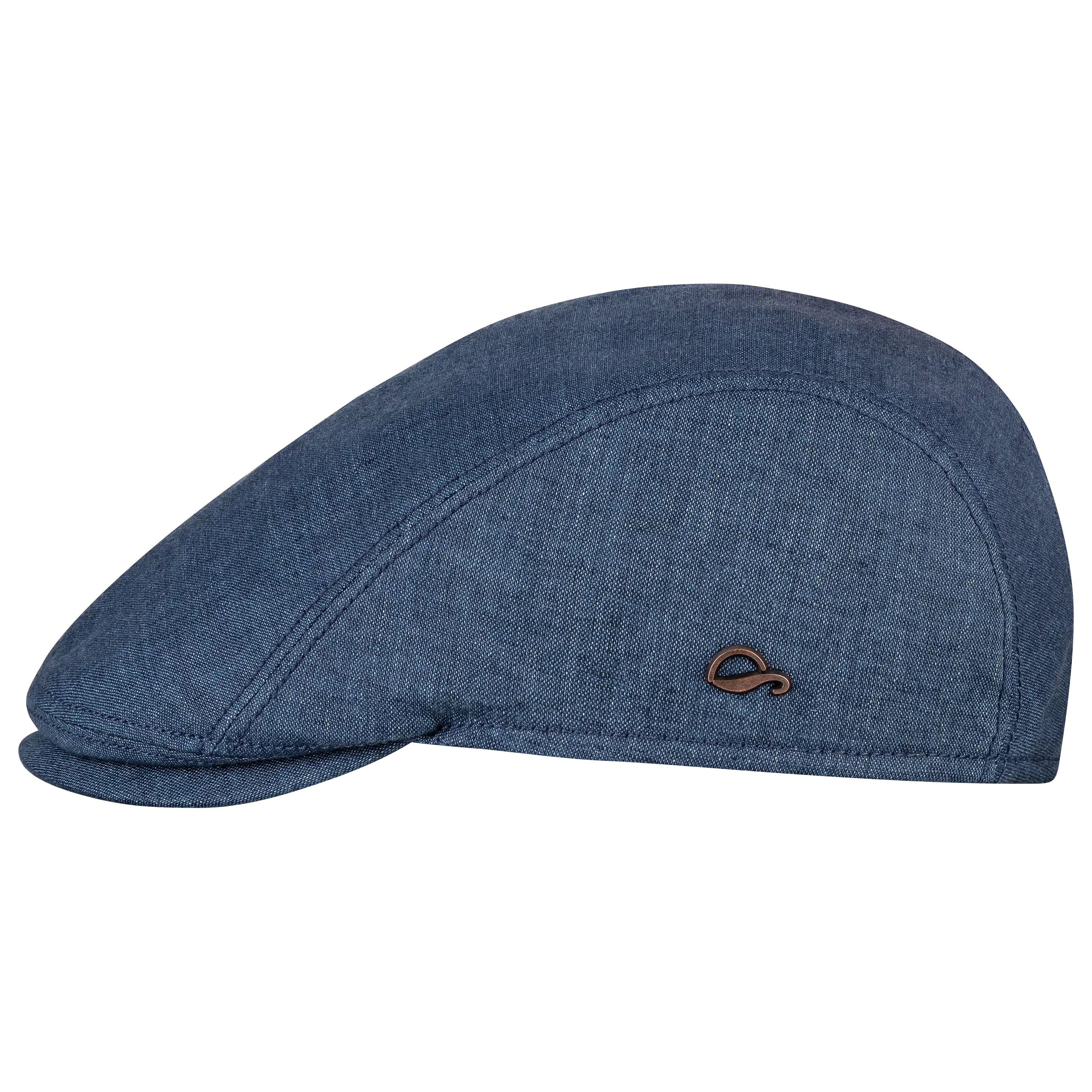 Professionelle Produktfotografie einer blauen Schiebermütze von PRO-ducto GmbH. Hochwertige Textilfotografie für Bekleidung und modische Accessoires.