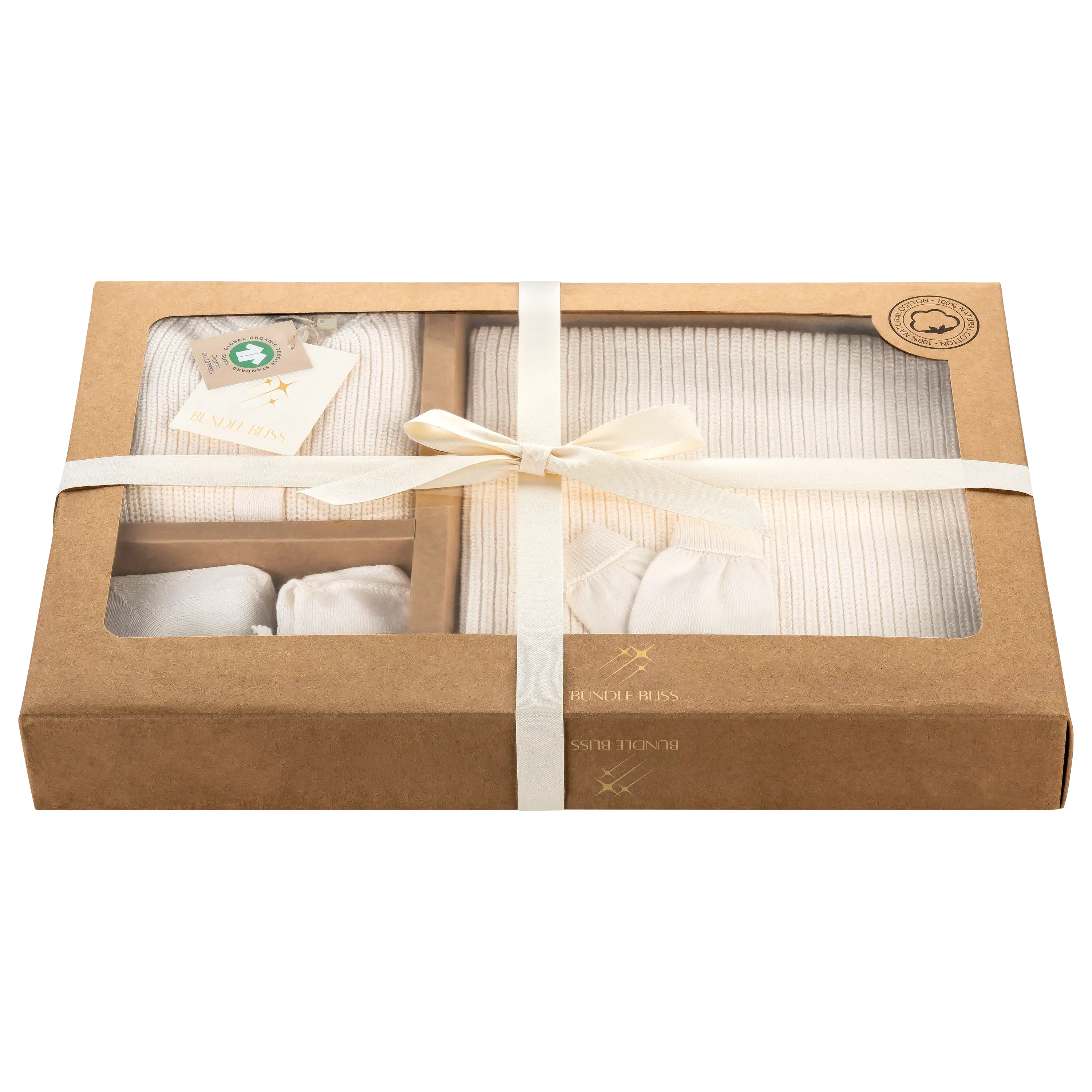 Professionelle Produktfotografie von Babykleidung in einer Geschenkbox von PRO-ducto GmbH für Textilfotografie.