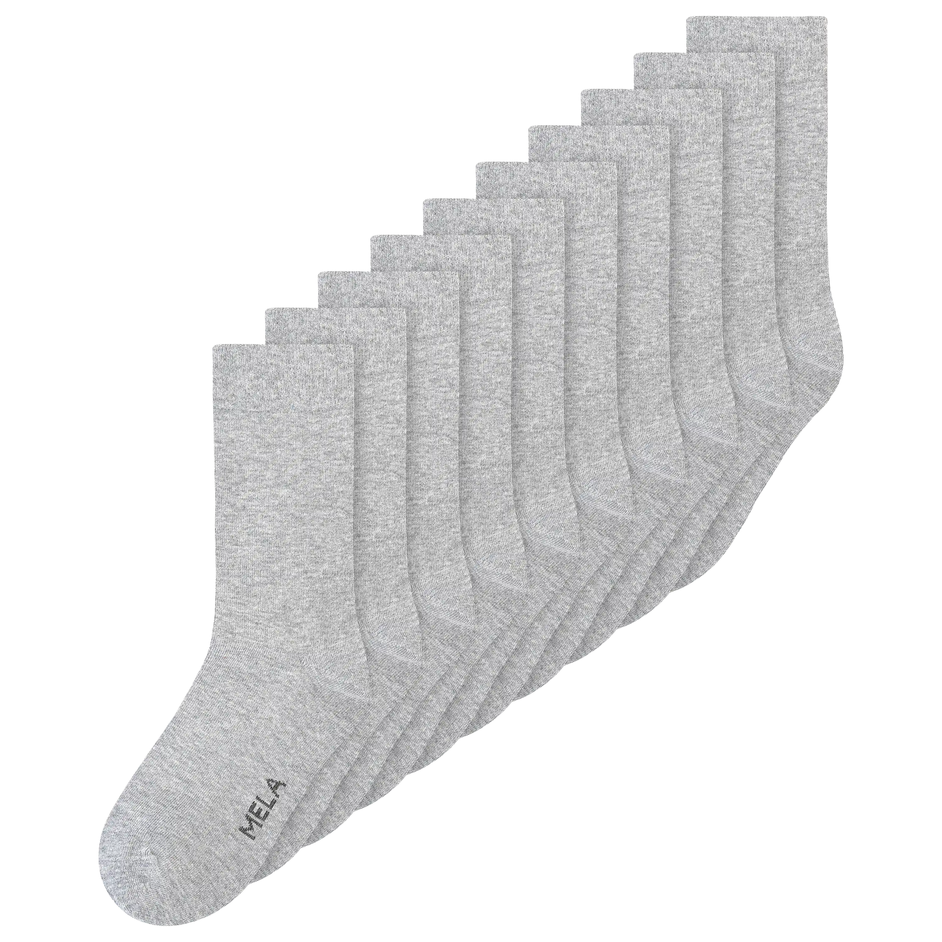 Professionelle Produktfotografie von grauen MELA Socken. Nutzen Sie unsere Textilfotografie, wenn Sie hochwertige Bekleidung fotografieren lassen möchten.