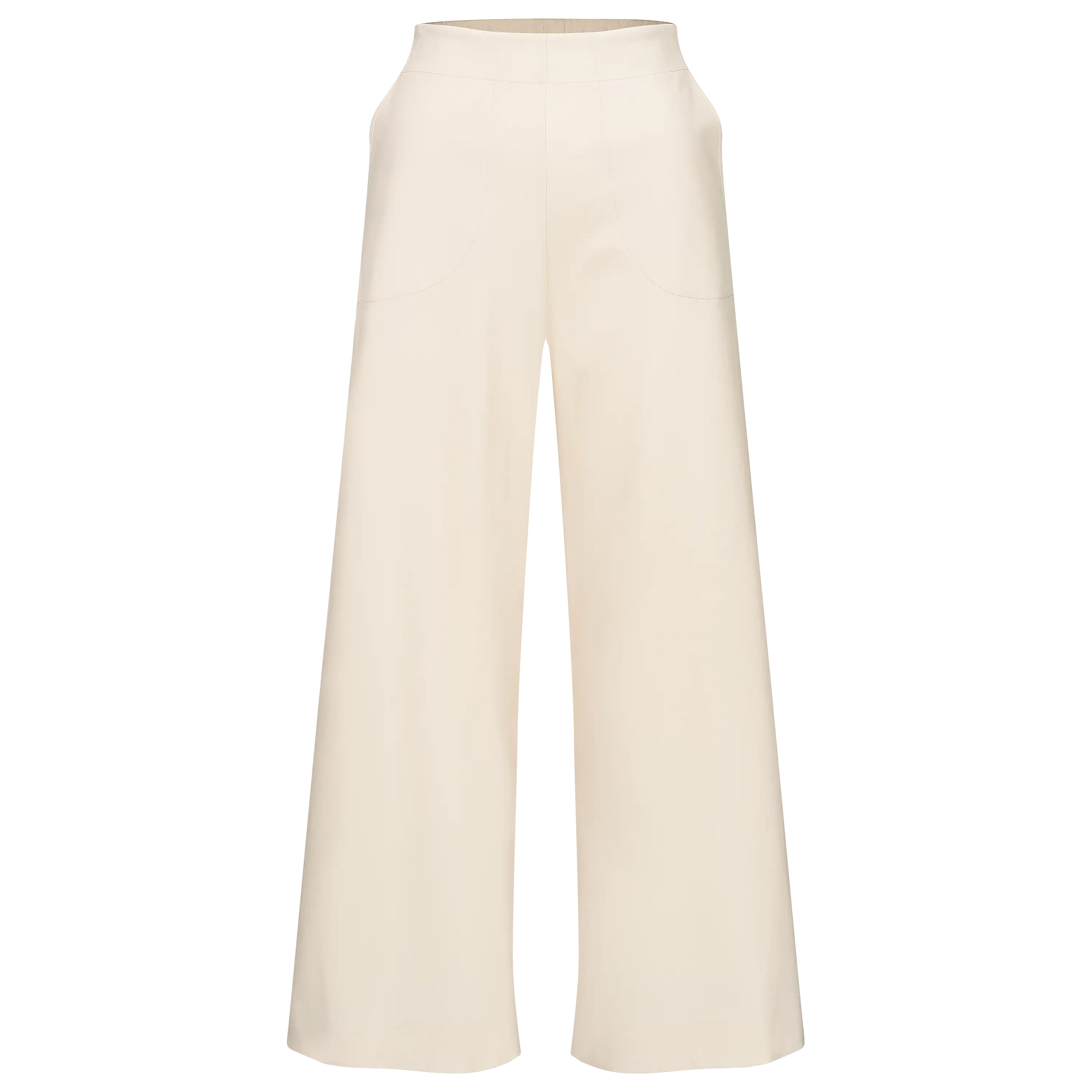 Professionelle Produktfotografie einer beigen Stoffhose als Freisteller. Hochwertige Textilfotografie für Produktbilder, ideal für Ihren Onlineshop. PRO-ducto GmbH