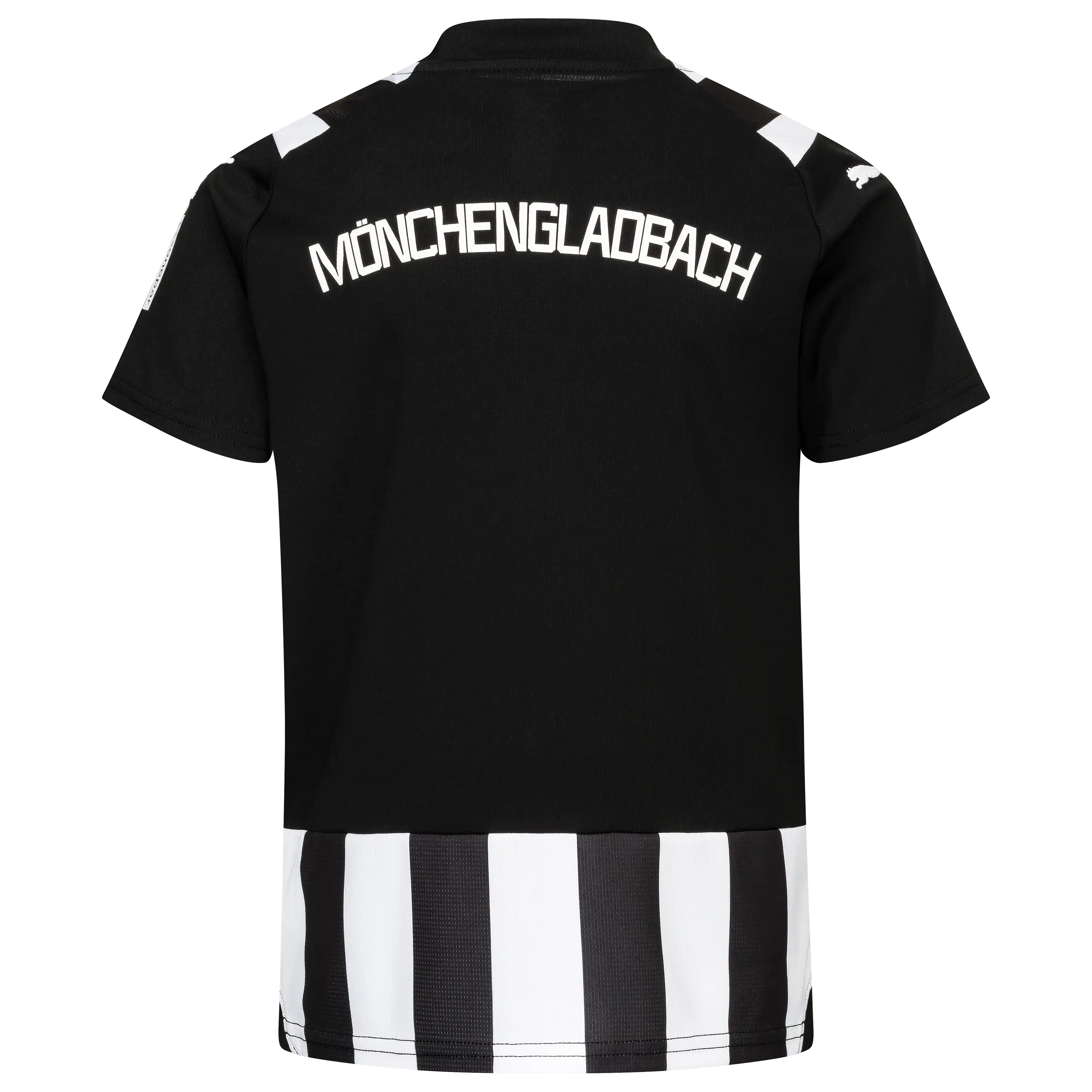 Rückansicht eines schwarzen Mönchengladbach Trikots für professionelle Produktfotografie von PRO-ducto GmbH.