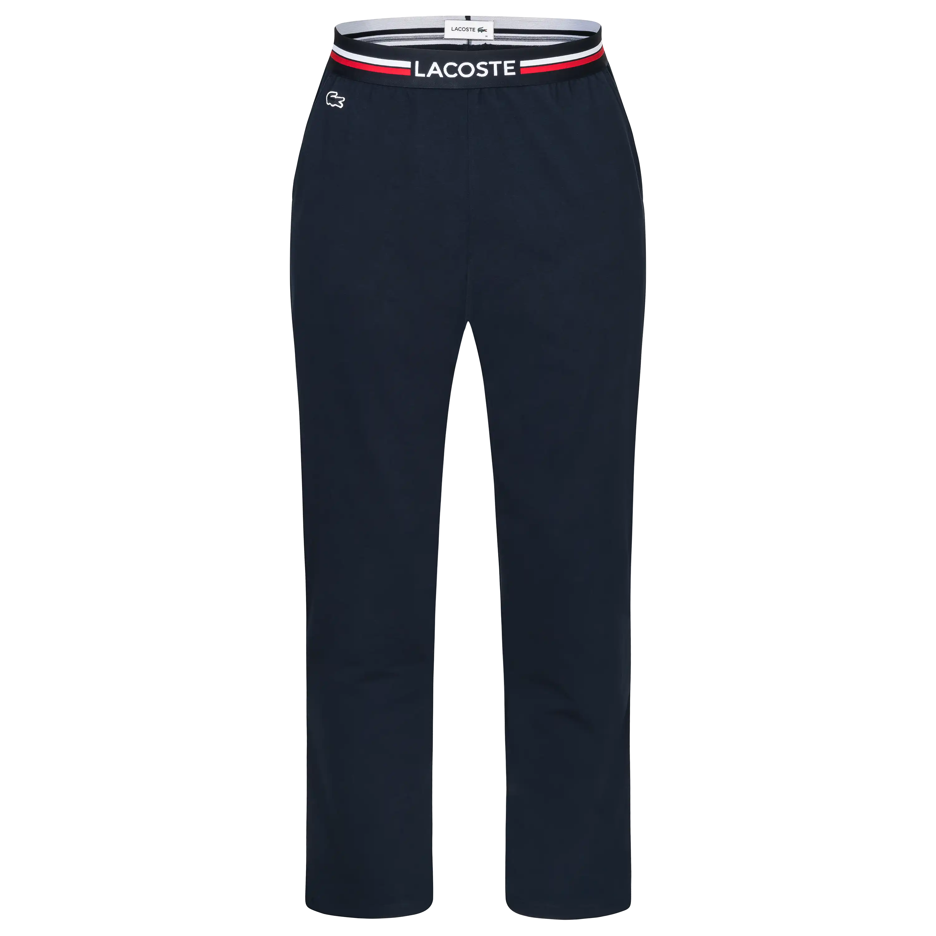 Professionelle Produktfotografie einer dunkelblauen Lacoste Hose als Freisteller. Hochwertige Textilfotografie für Bekleidung und Produktbilder. PRO-ducto GmbH