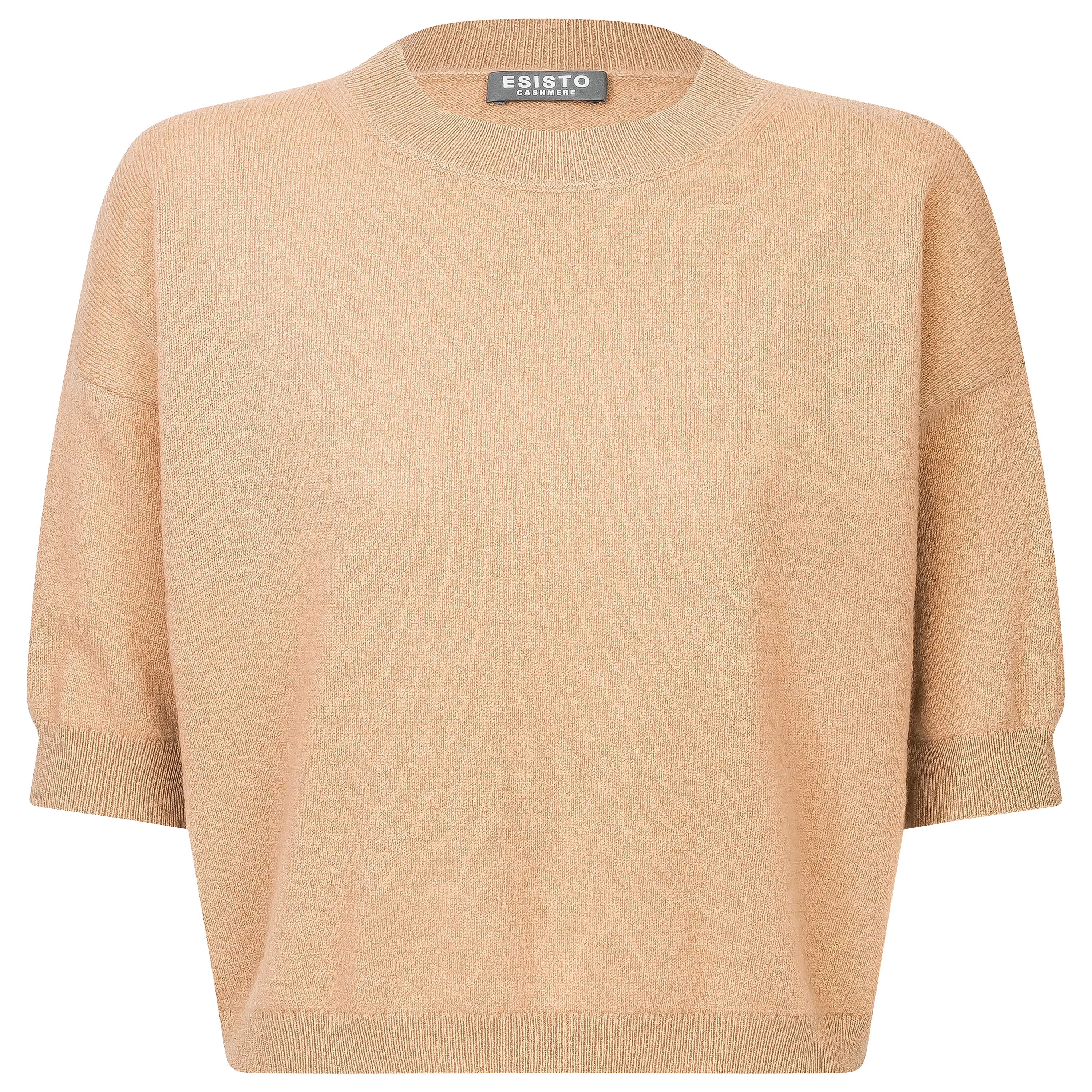 Beigefarbener Esisto Kaschmir-Pullover als Freisteller für Produktfotografie. Professionelle Produktbilder erstellen lassen für mehr Sichtbarkeit. PRO-ducto GmbH