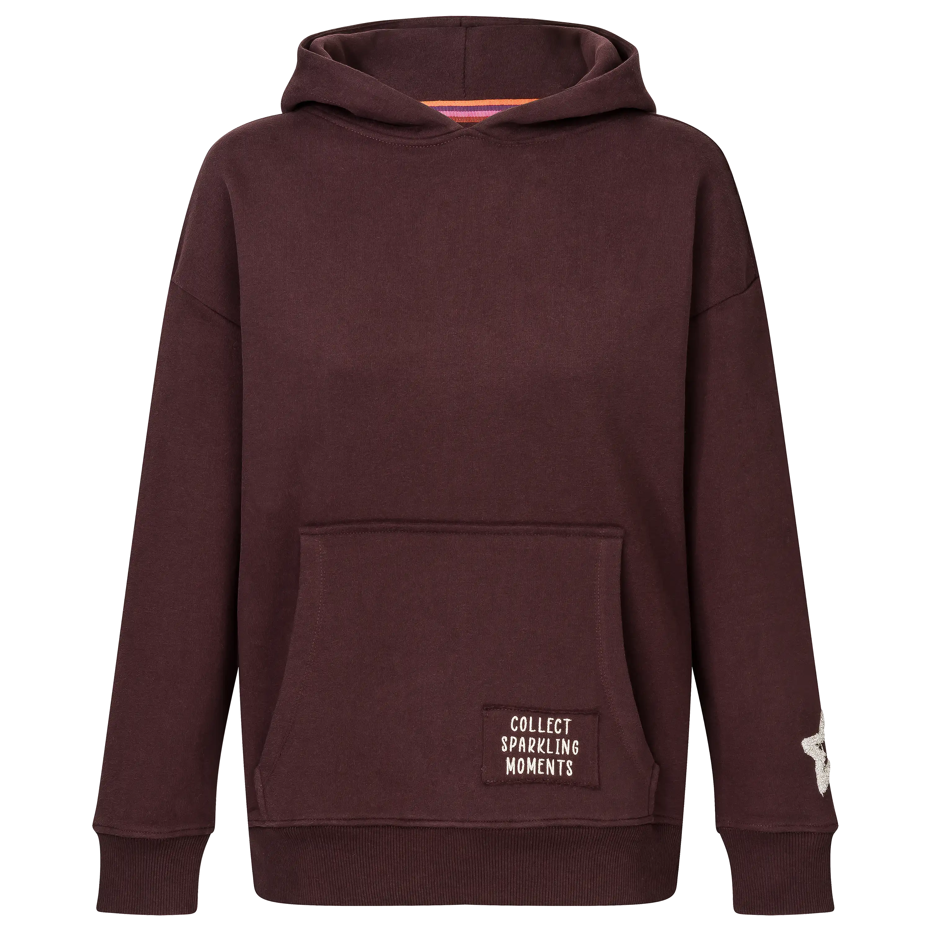 Dunkelbrauner Kapuzenpullover für professionelle Produktfotografie von PRO-ducto GmbH. Ideal, um Bekleidung fotografieren zu lassen und Textilfotografie.
