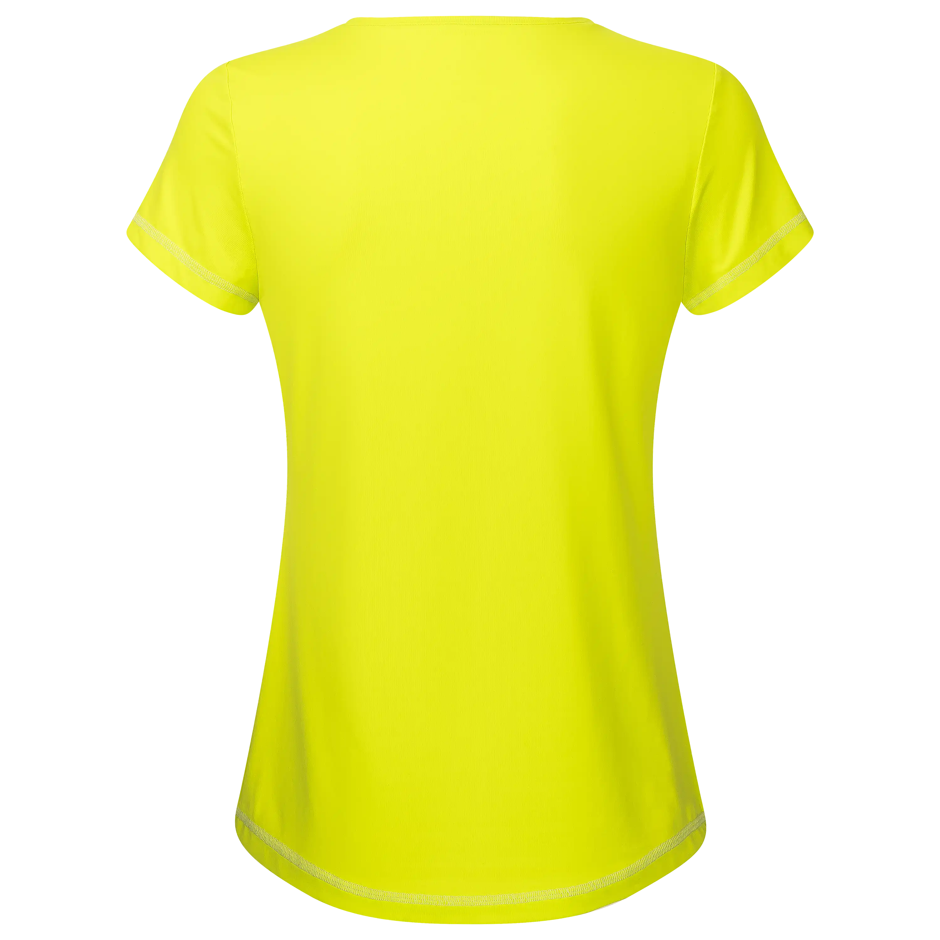 Rückansicht eines neongelben T-Shirts für die professionelle Produktfotografie von PRO-ducto GmbH, ideal für hochwertige Textilfotografie.