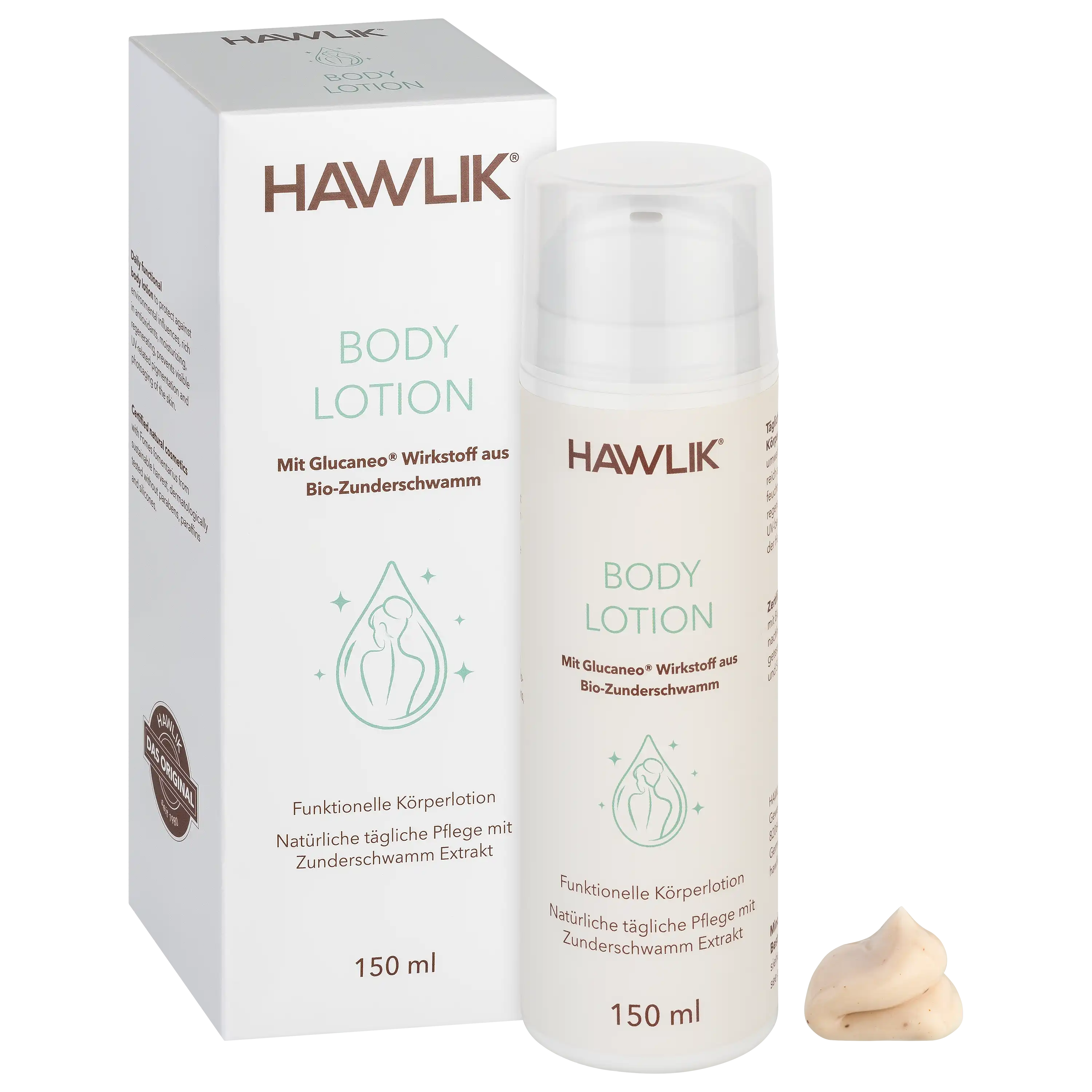 Professionelle Produktfotos von Hawlik Body Lotion mit Zunderschwamm-Extrakt durch PRO-ducto GmbH erstellt.