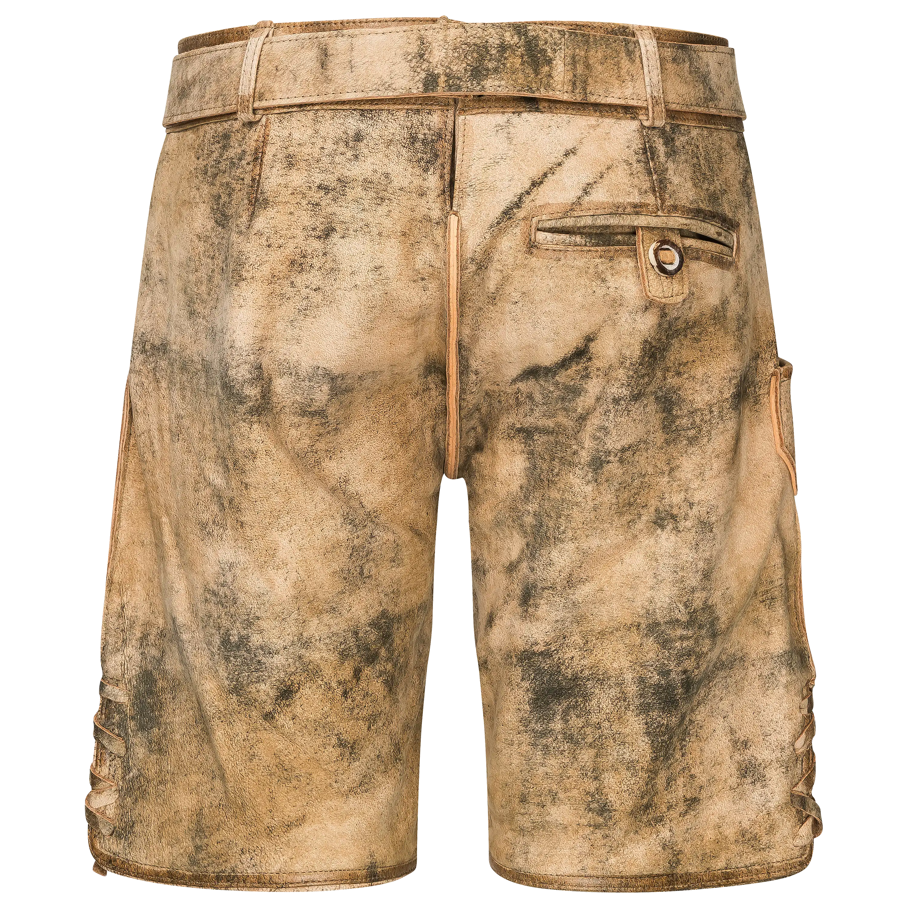 Rückansicht einer Lederhose für die professionelle Produktfotografie von PRO-ducto GmbH bei der Textilfotografie.