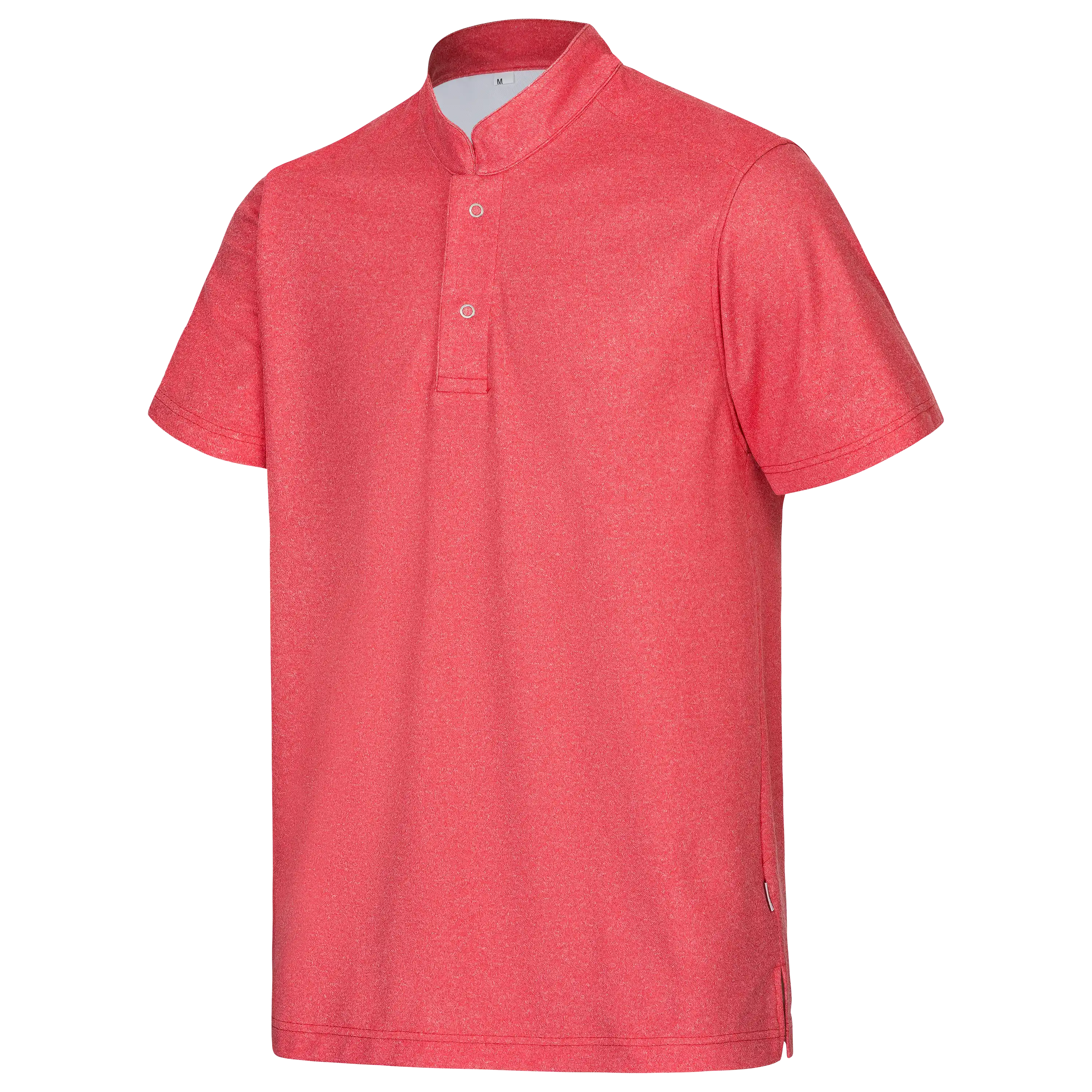 Rotes Kurzarm-Shirt mit Stehkragen für professionelle Produktfotografie von PRO-ducto GmbH bei der Textilfotografie.