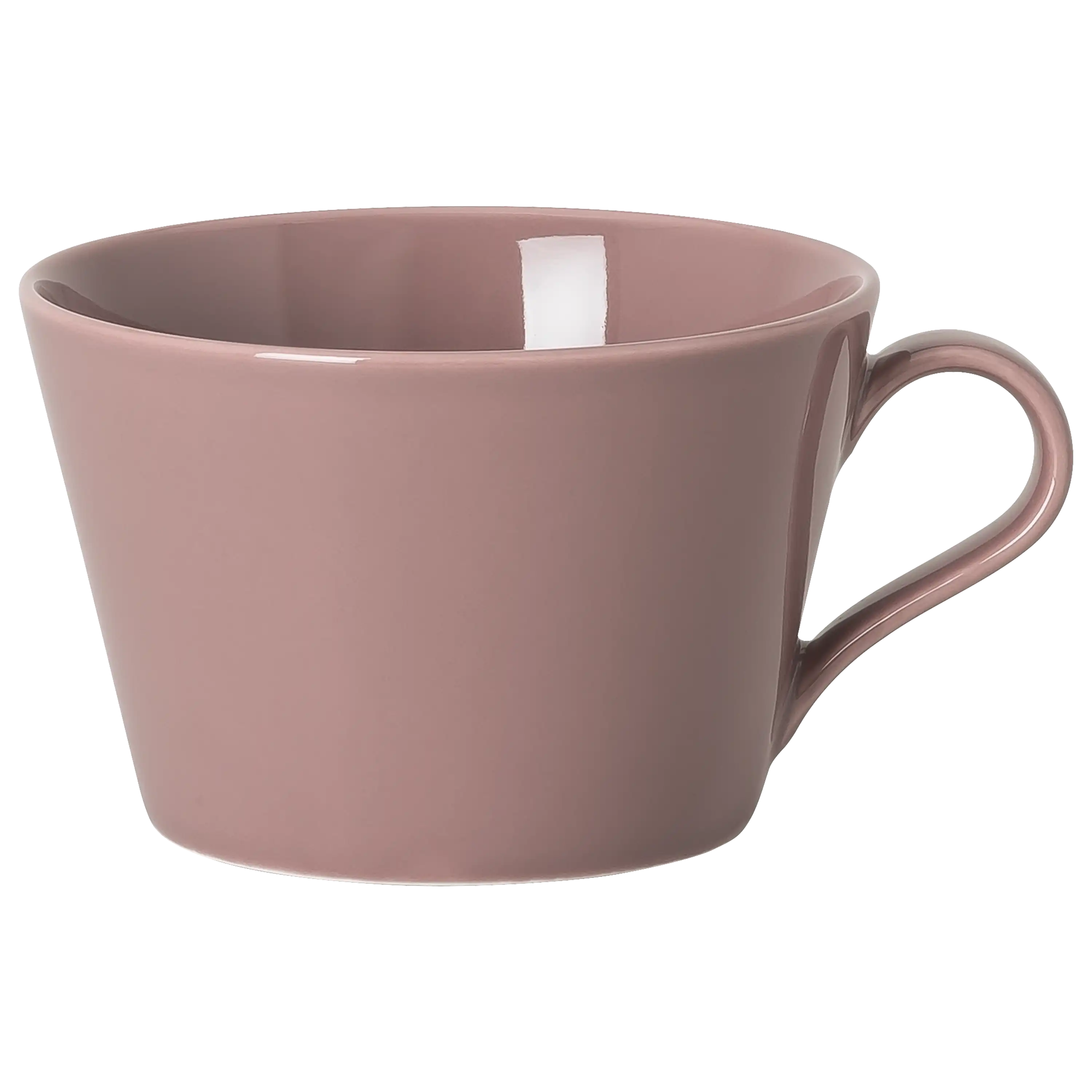 Eine altrosa Keramiktasse vor schwarzem Hintergrund, fotografiert von der PRO-ducto GmbH für professionelle Produktfotos.