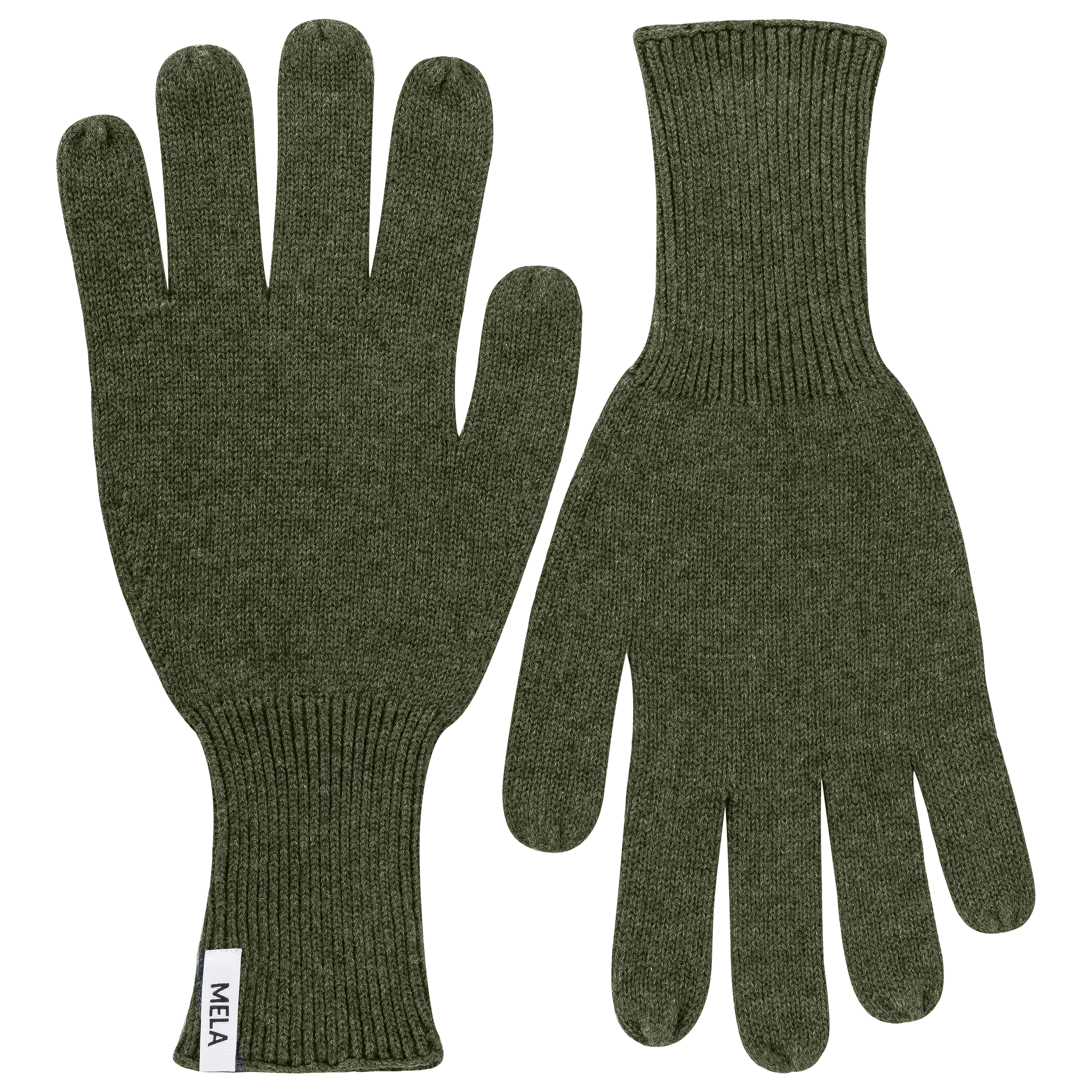 Professionelle Produktfotografie als Freisteller: Grüne MELA Strickhandschuhe. Lassen Sie hochwertige Produktbilder erstellen für mehr Sichtbarkeit. PRO-ducto GmbH