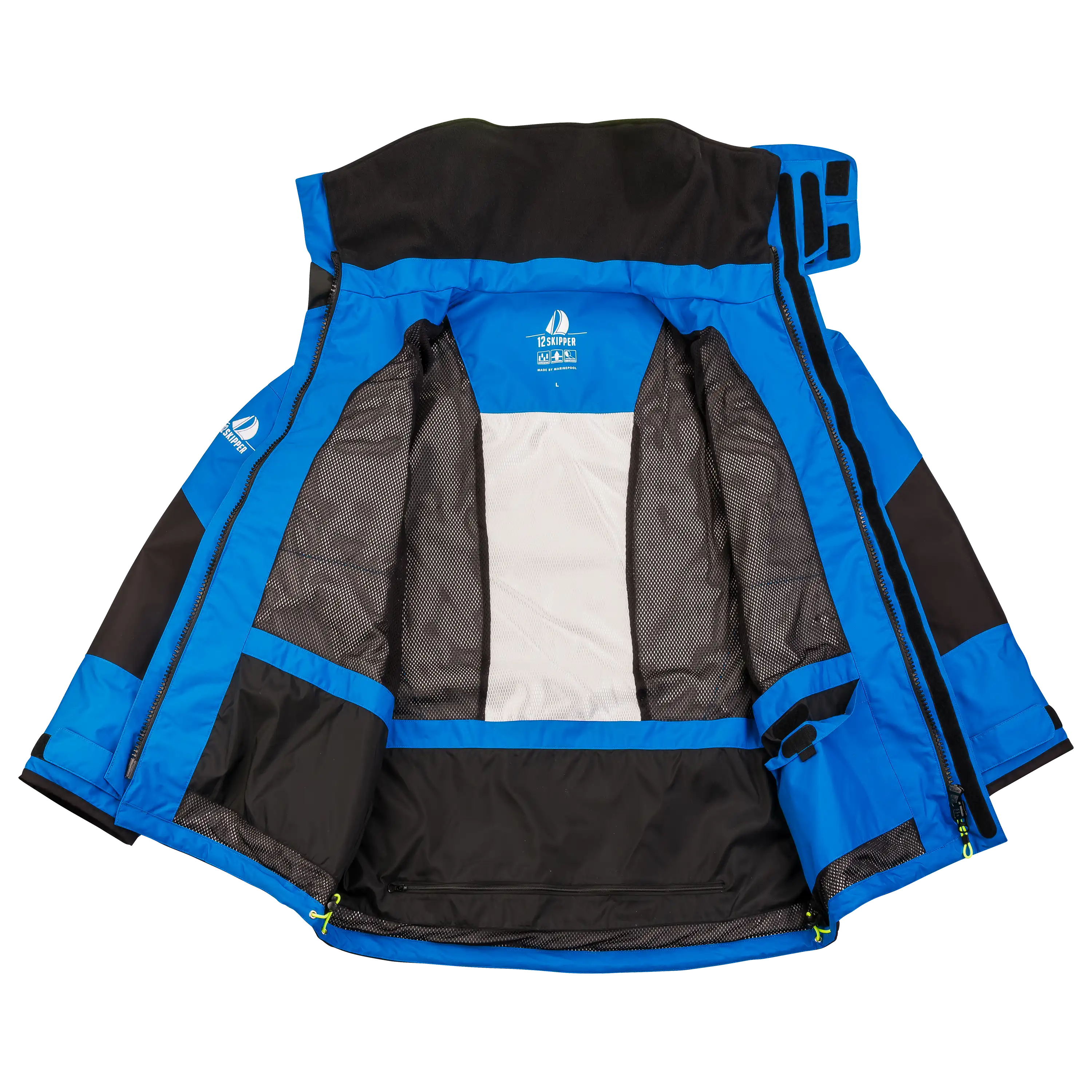 Professionelle Produktfotografie einer blauen Segeljacke als Freisteller. Hochwertige Textilfotografie für Bekleidung, ideal für Produktbilder. PRO-ducto GmbH