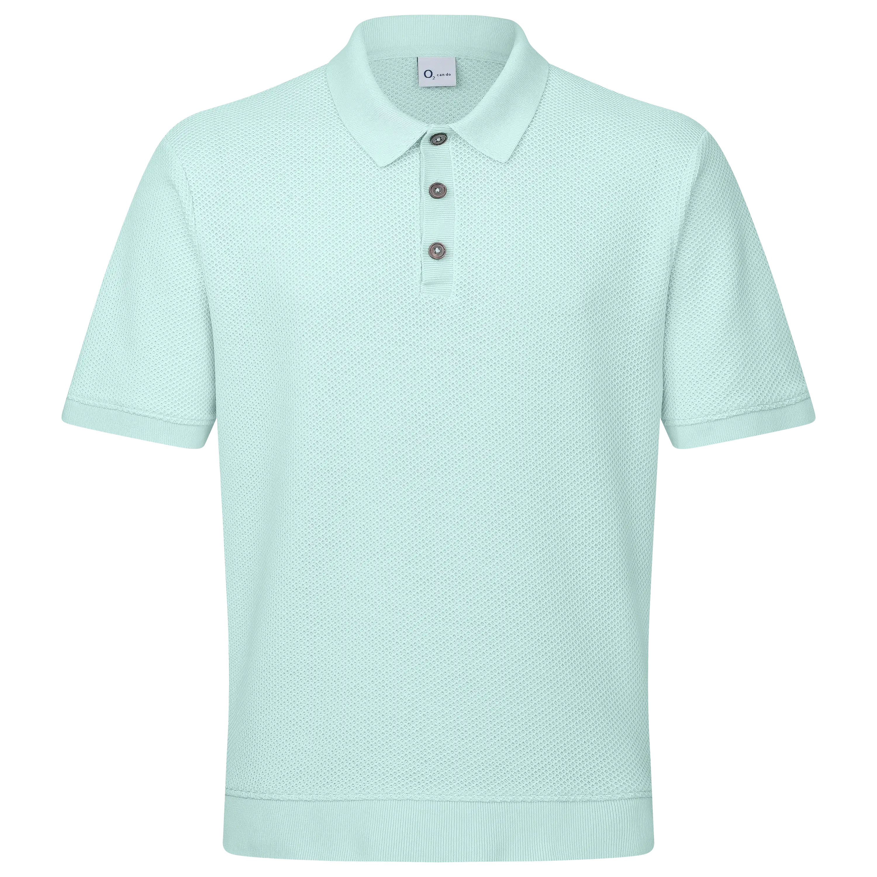 Professionelle Produktfotografie eines hellblauen Poloshirts für Textilfotografie von der PRO-ducto GmbH.