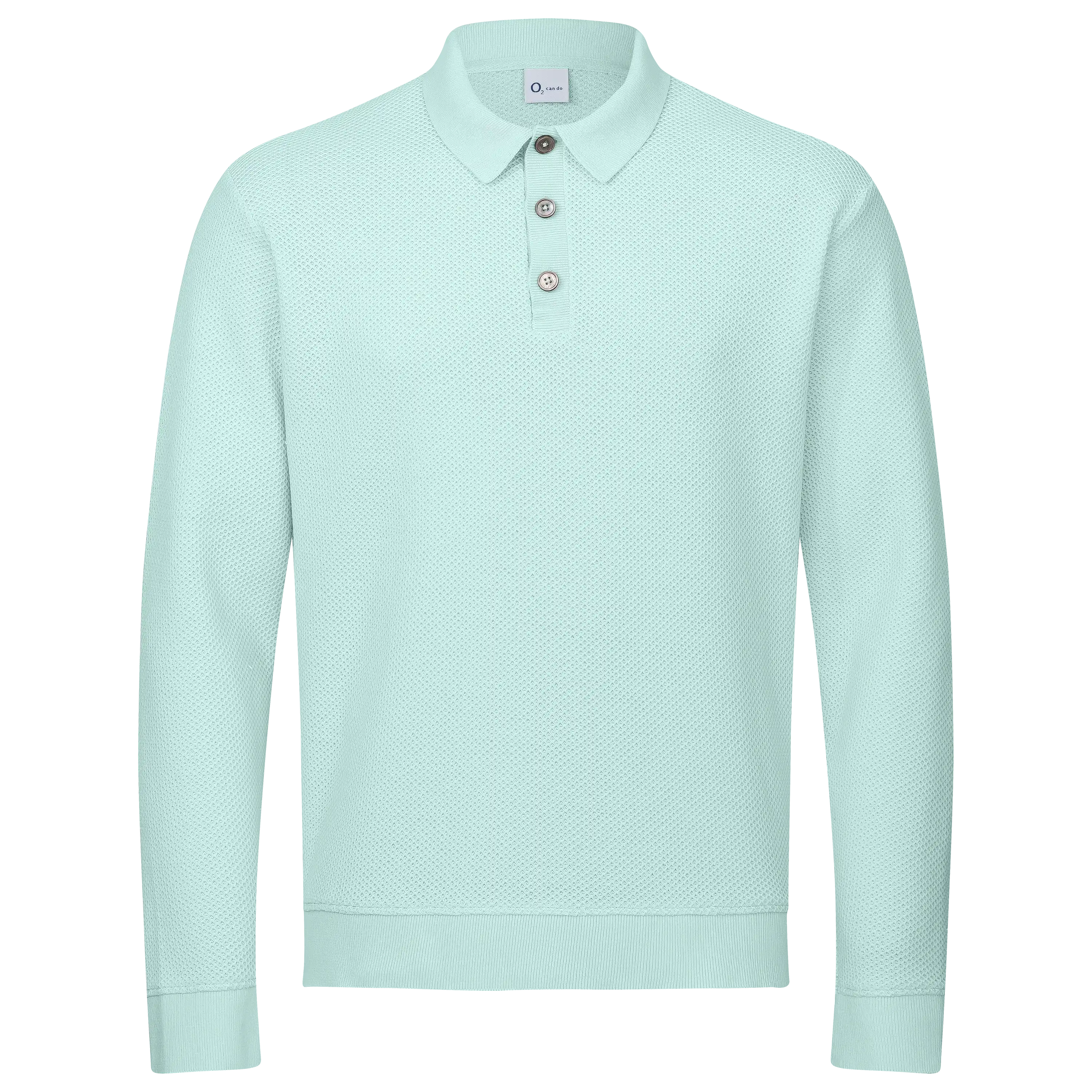 Hellblaues Poloshirt mit Strukturmuster für professionelle Produktfotografie von der PRO-ducto GmbH erstellt.