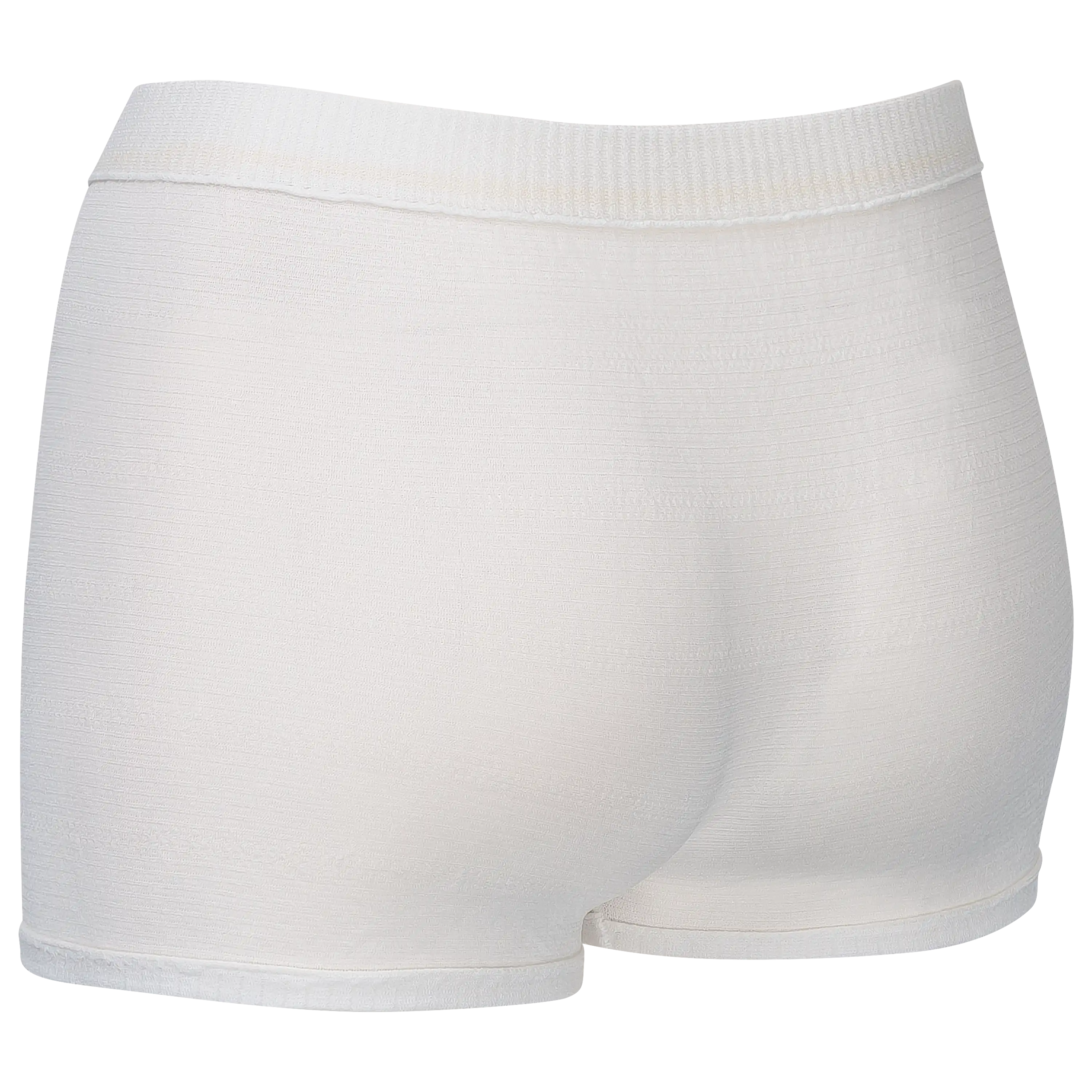 Weiße Damen-Boxershorts in professioneller Textilfotografie von PRO-ducto GmbH für hochwertige Produktbilder.
