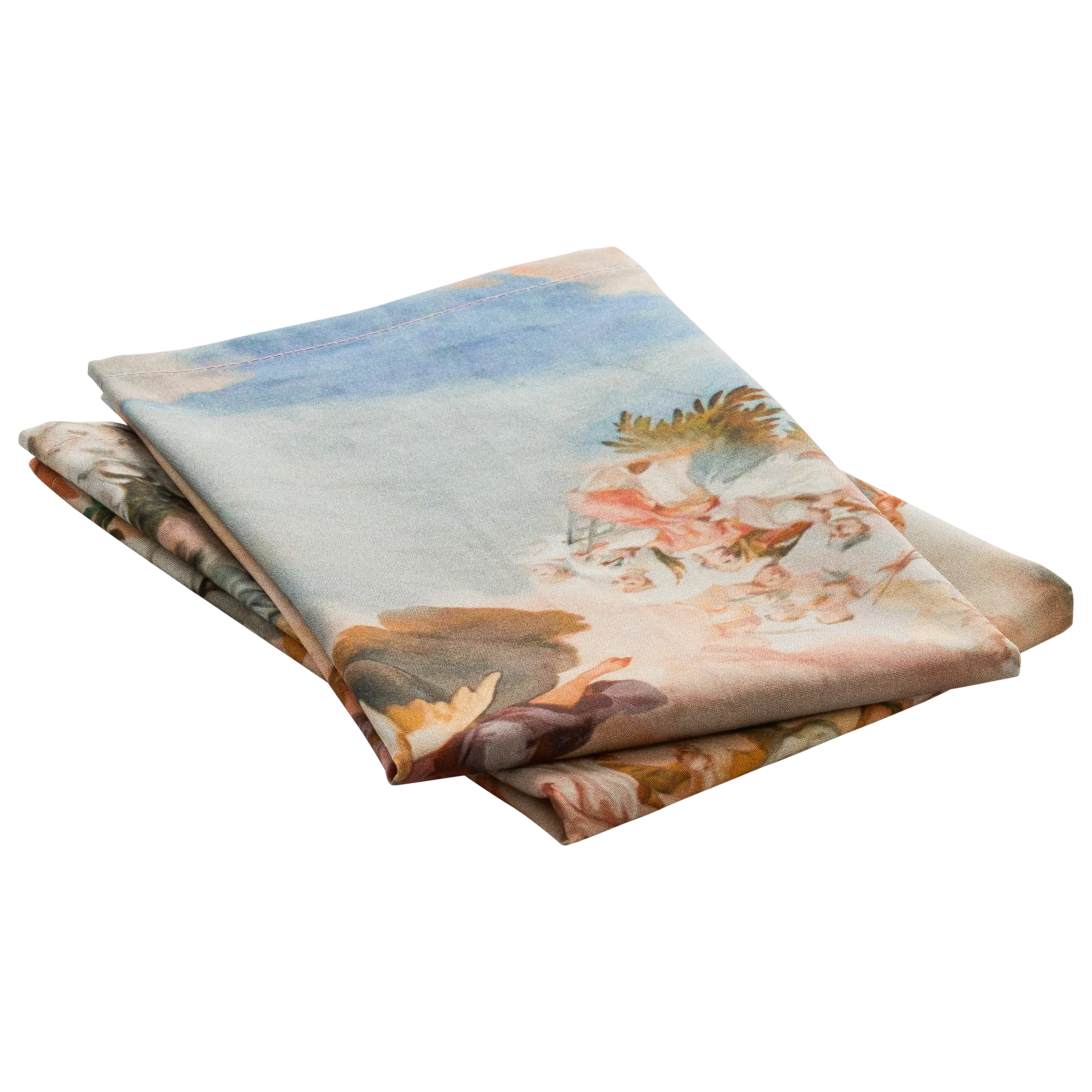 Professionelle Textilfotografie von PRO-ducto GmbH: Gefalteter Stoff mit künstlerischem Barock-Druck auf Schwarz.