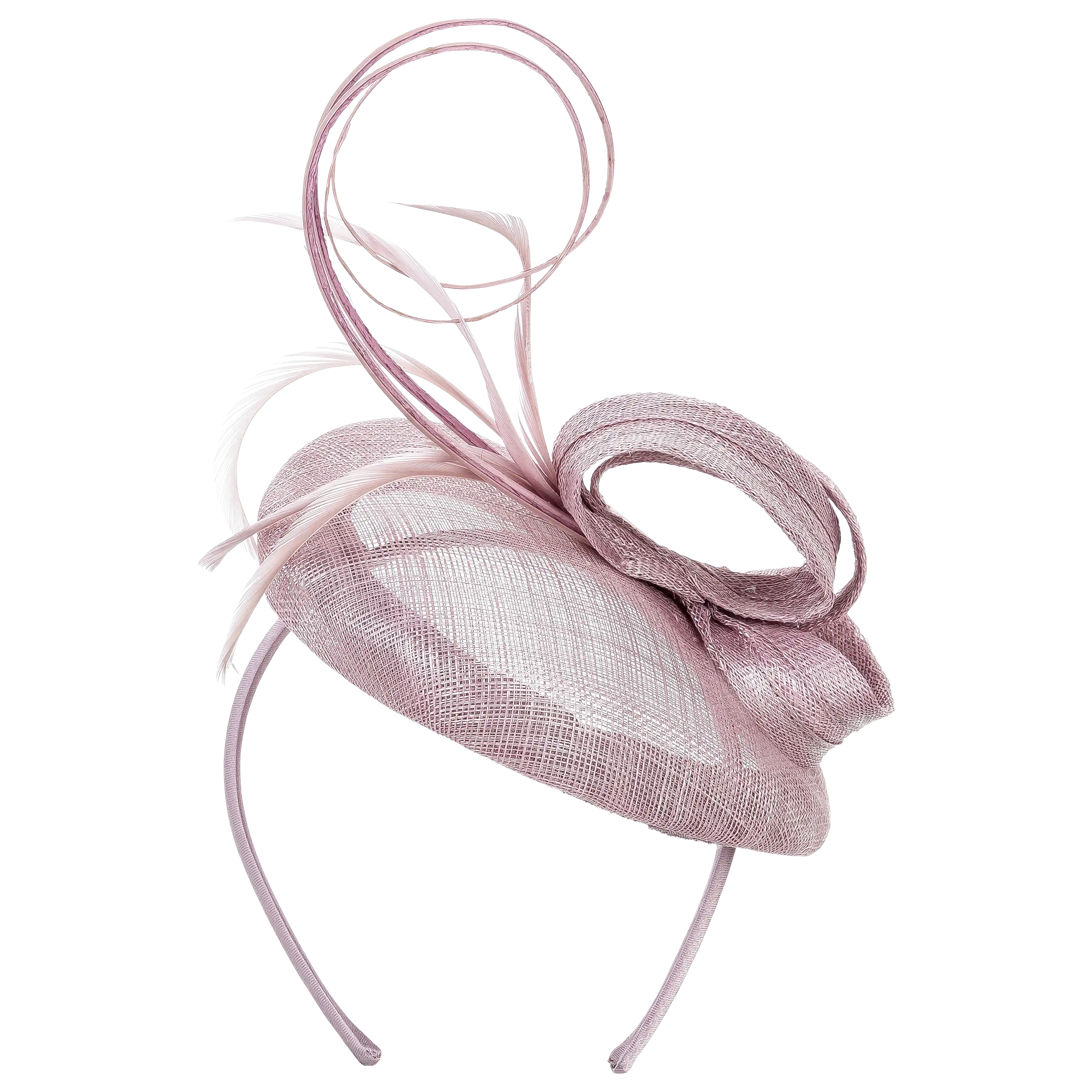 Eleganter Fascinator in Altrosa als Freisteller für professionelle Produktfotos. PRO-ducto GmbH bietet hochwertige Textilfotografie und Produktbilder.