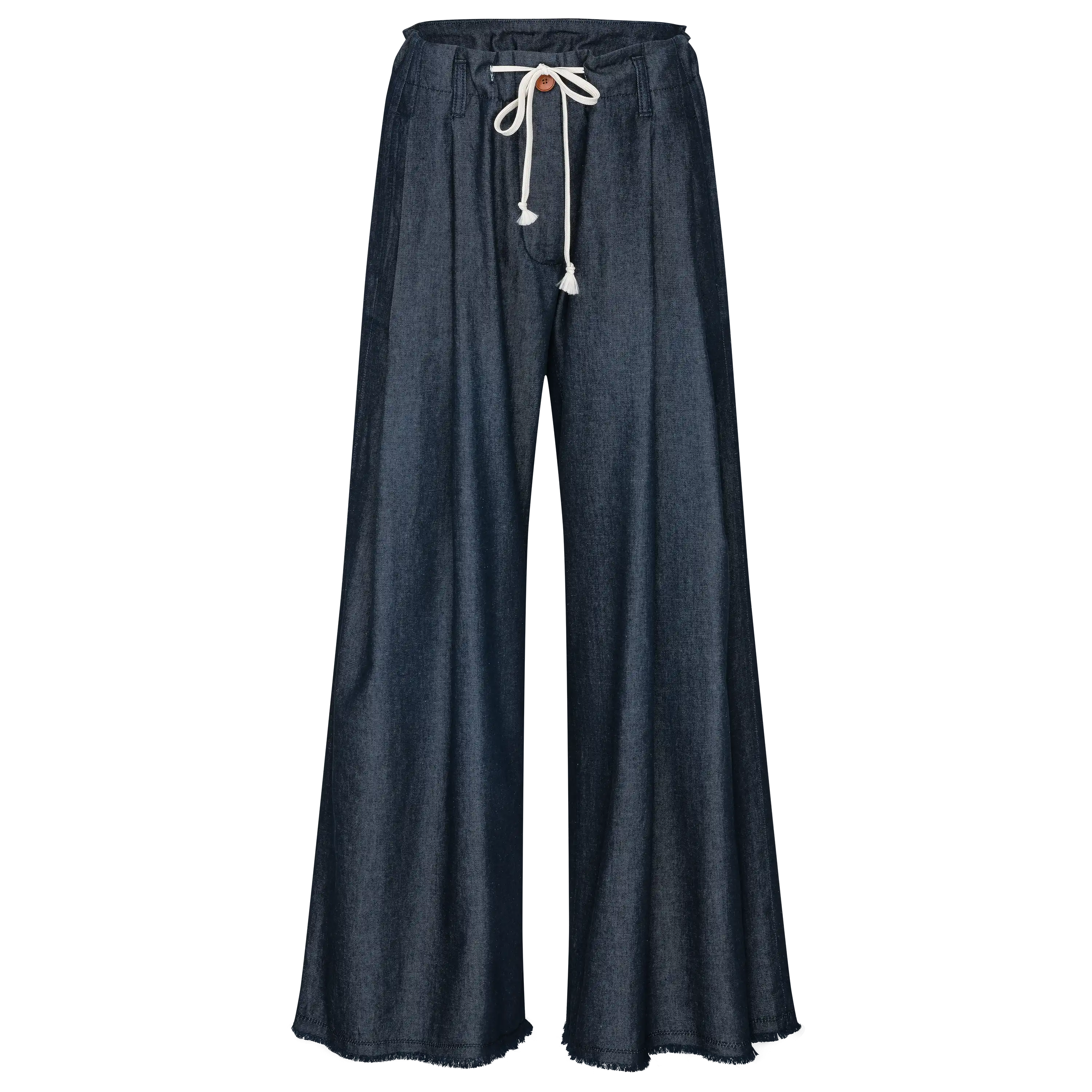 Professionelle Produktfotografie: Dunkelblaue weite Hose als Freisteller. Hochwertige Hollowman Fotografie für mehr Sichtbarkeit und Umsatz. PRO-ducto GmbH