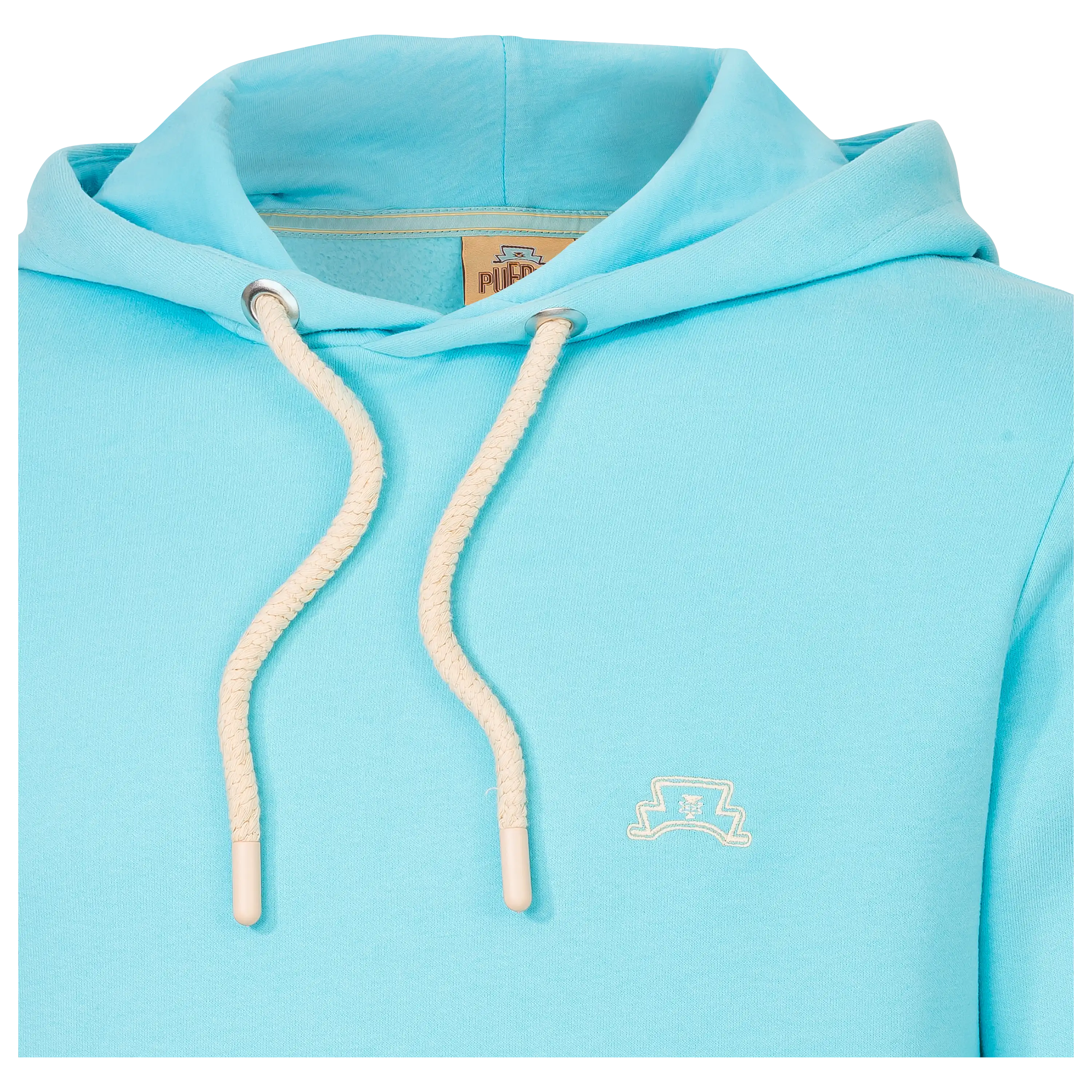 Professionelle Textilfotografie: Hellblauer Hoodie als Freisteller für Produktfotos. Bekleidung fotografieren lassen für hochwertige Produktbilder. PRO-ducto GmbH