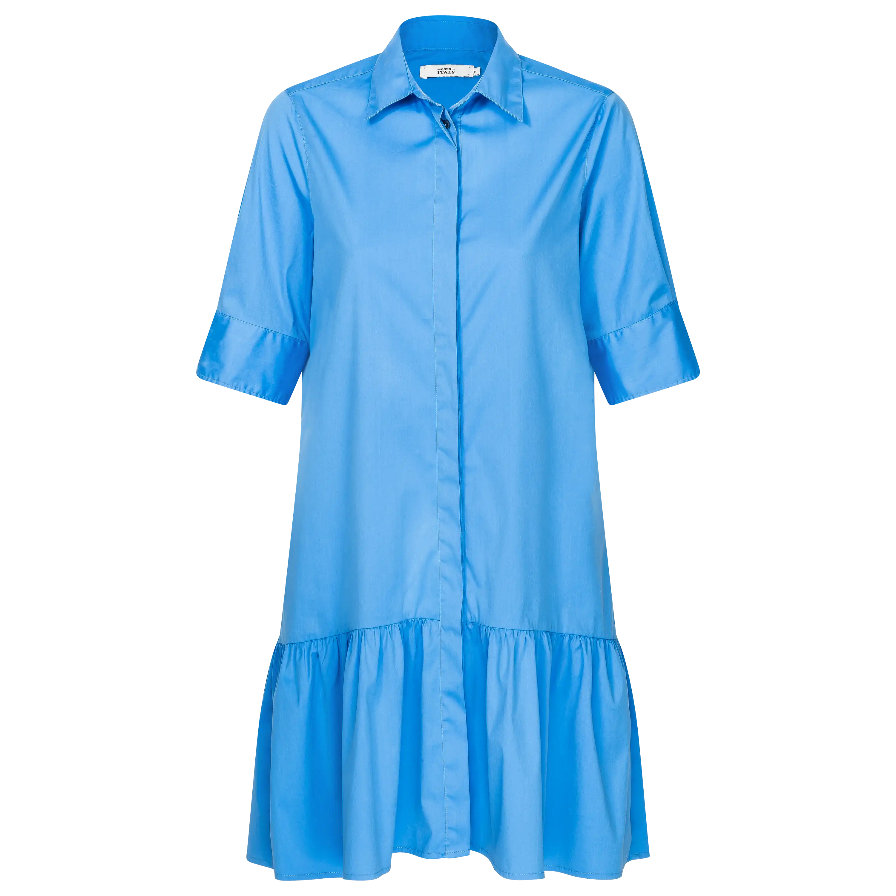 Professionelle Produktfotografie: Hellblaues Hemdblusenkleid als Freisteller. Hochwertige Textilfotografie für Bekleidung und moderne Produktbilder. PRO-ducto GmbH