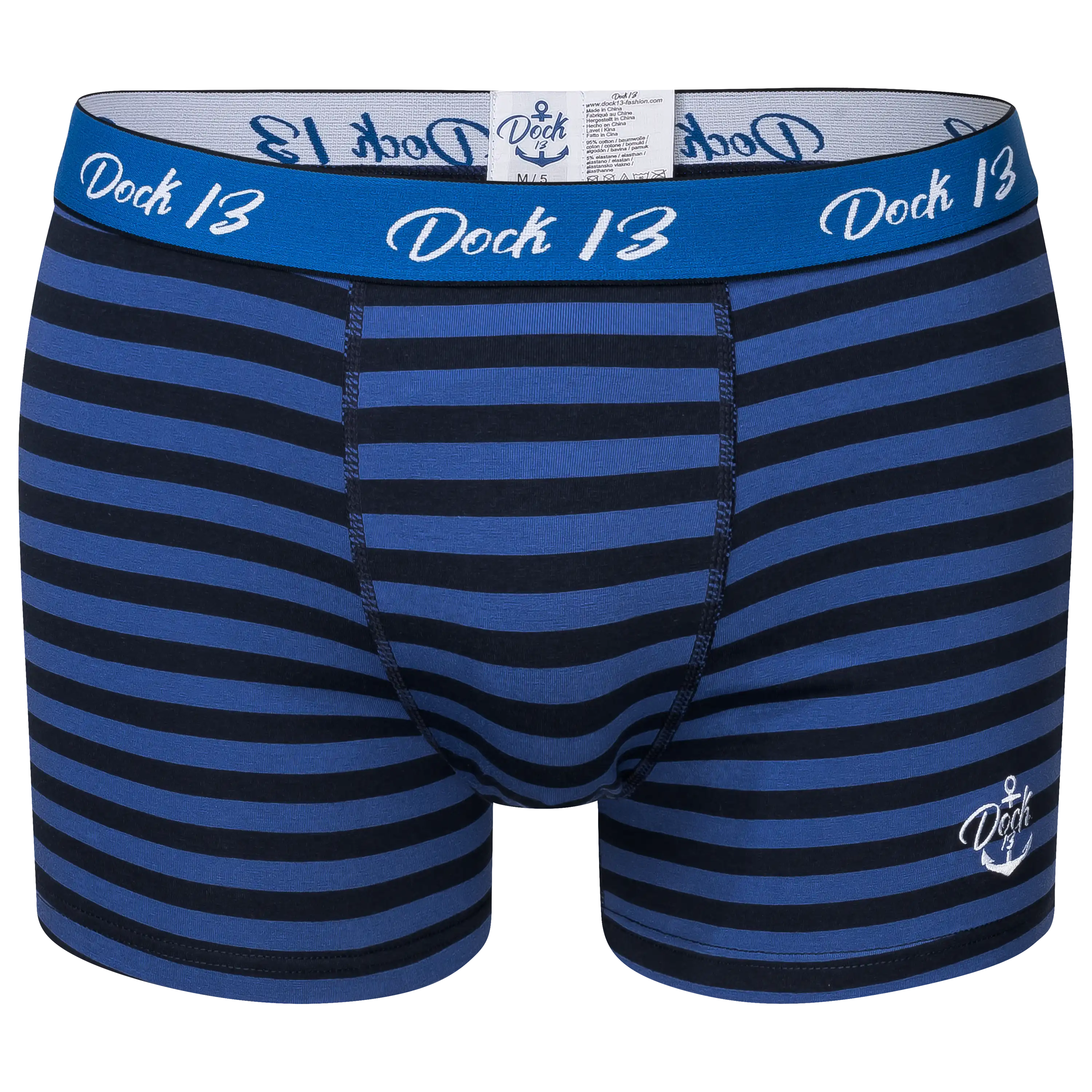 Professioneller Freisteller einer gestreiften Dock 13 Boxershorts. Hochwertige Produktfotografie für mehr Sichtbarkeit und Umsatz im Online-Shop. PRO-ducto GmbH