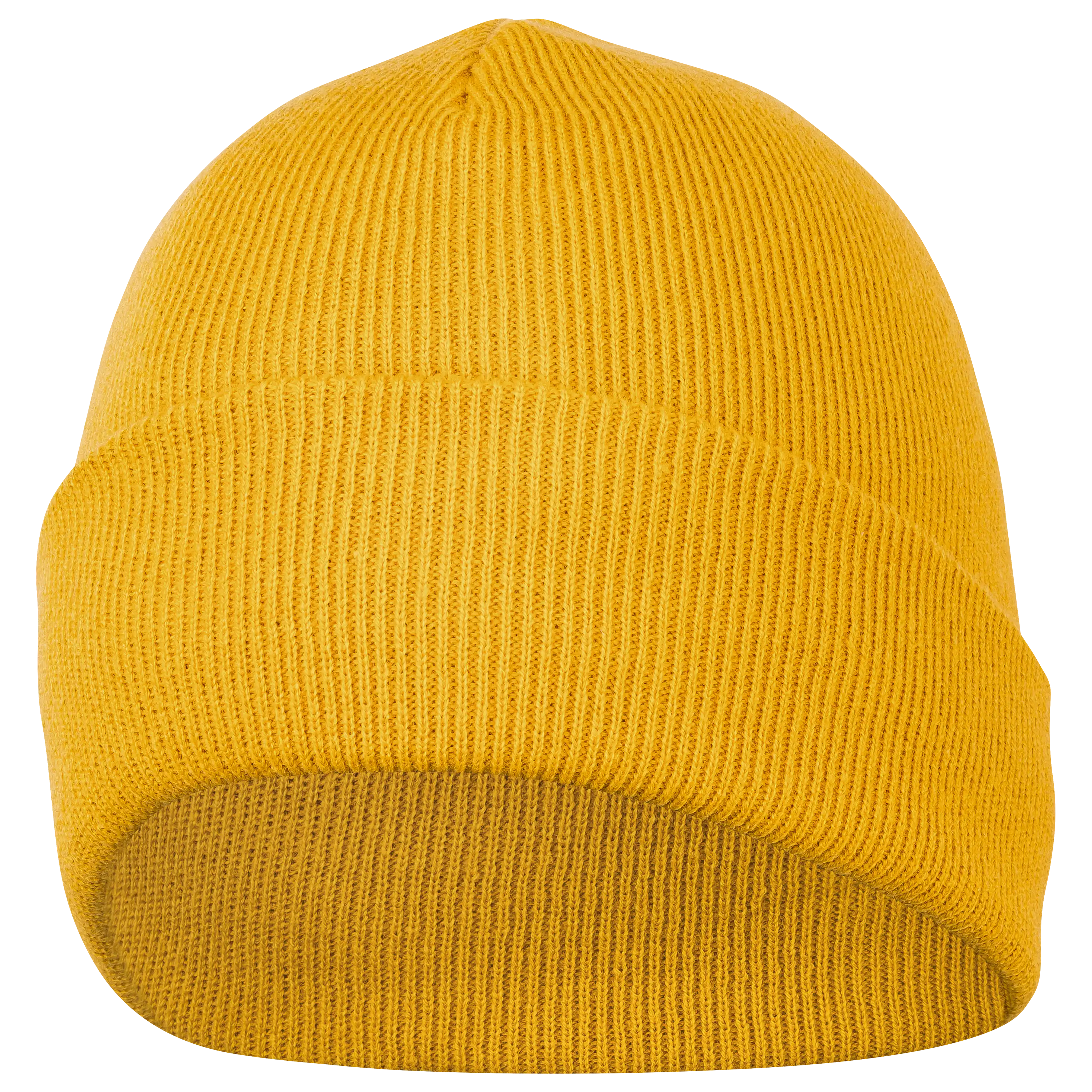 Professionelle Produktfotografie einer gelben Strickmütze als Freisteller. PRO-ducto GmbH erstellt hochwertige Produktbilder für Textilfotografie.
