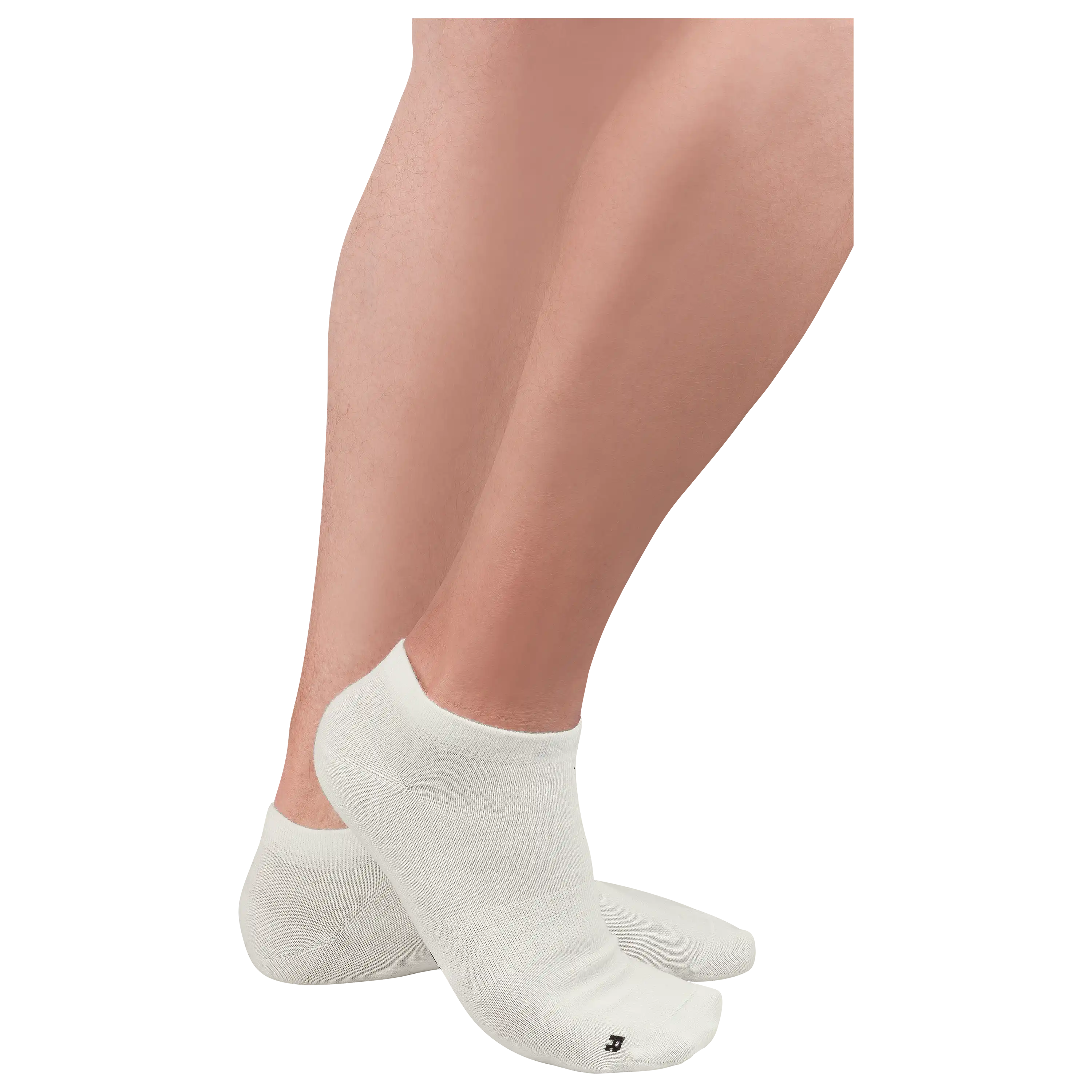 Professionelle Produktfotografie von weißen Socken an einem Fuß. PRO-ducto GmbH bietet hochwertige Textilfotografie und Bekleidung fotografieren lassen.