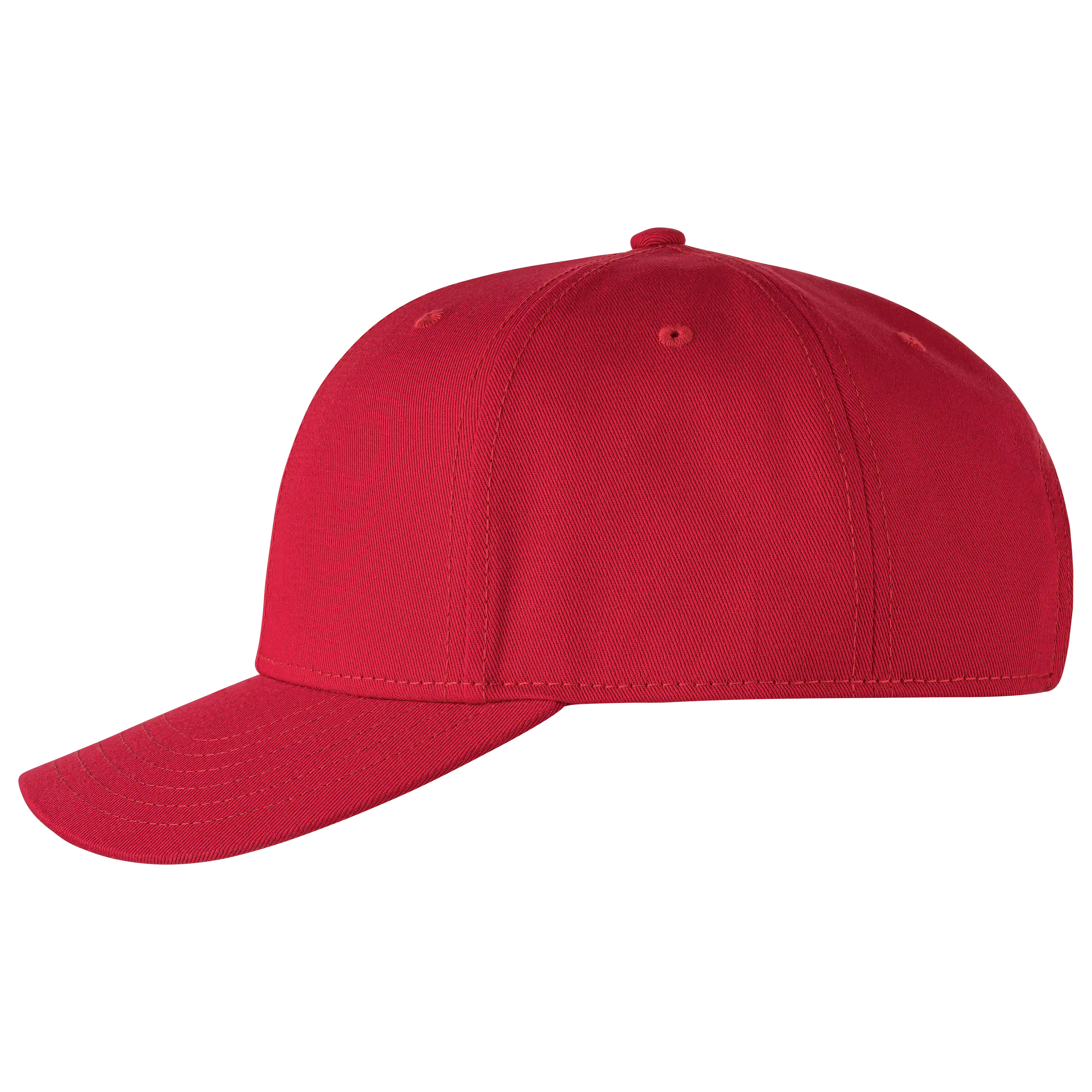 Professionelle Produktfotos einer roten Baseballkappe als Freisteller von PRO-ducto GmbH für hochwertige Textilfotografie und Produktbilder.