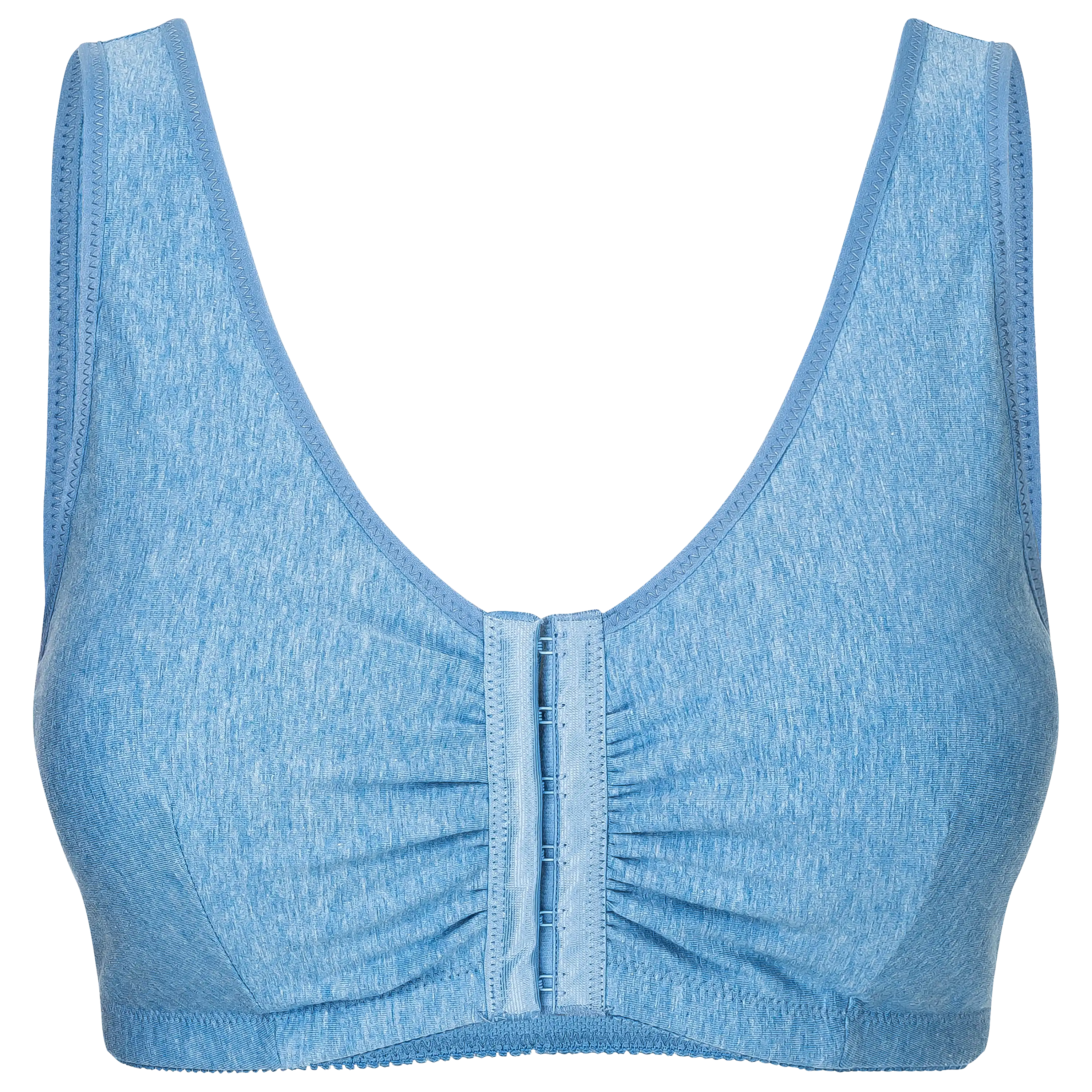 Blauer BH mit Frontverschluss für professionelle Produktfotografie von PRO-ducto GmbH bei Textilfotografie.