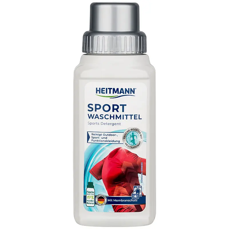 Produktfoto Sportwaschmittel in weisser Flasche