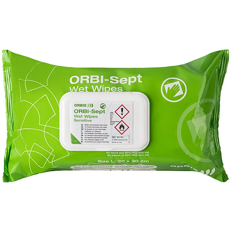 Produktfoto feuchte Reinigungstücher Verkaufsverpackung