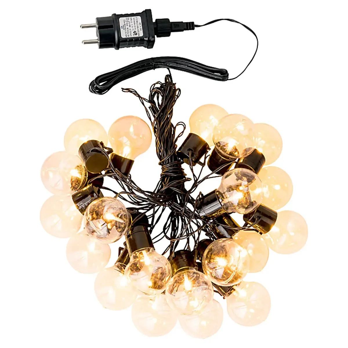 Professionelle Produktfotos einer Lichterkette mit warmweißen Glühbirnen als Freisteller. Hochwertige Produktbilder erstellen lassen für Ihren Shop. PRO-ducto GmbH