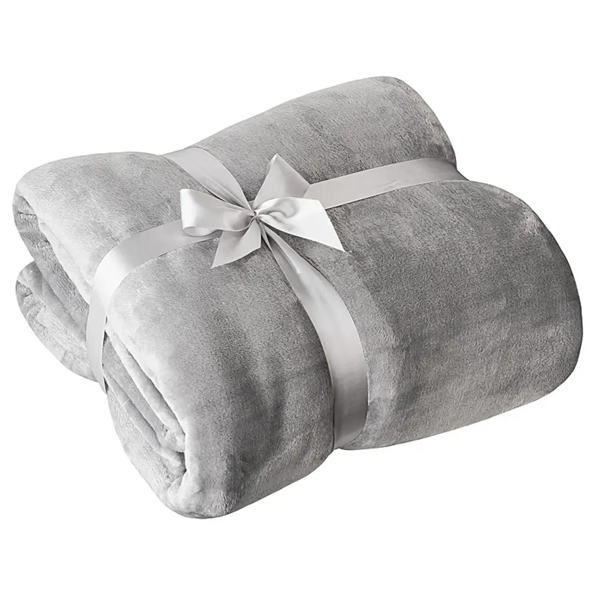 Professionelle Produktfotografie einer grauen Kuscheldecke als Freisteller. Hochwertige Textilfotografie für ansprechende Produktbilder im Online-Shop. PRO-ducto GmbH